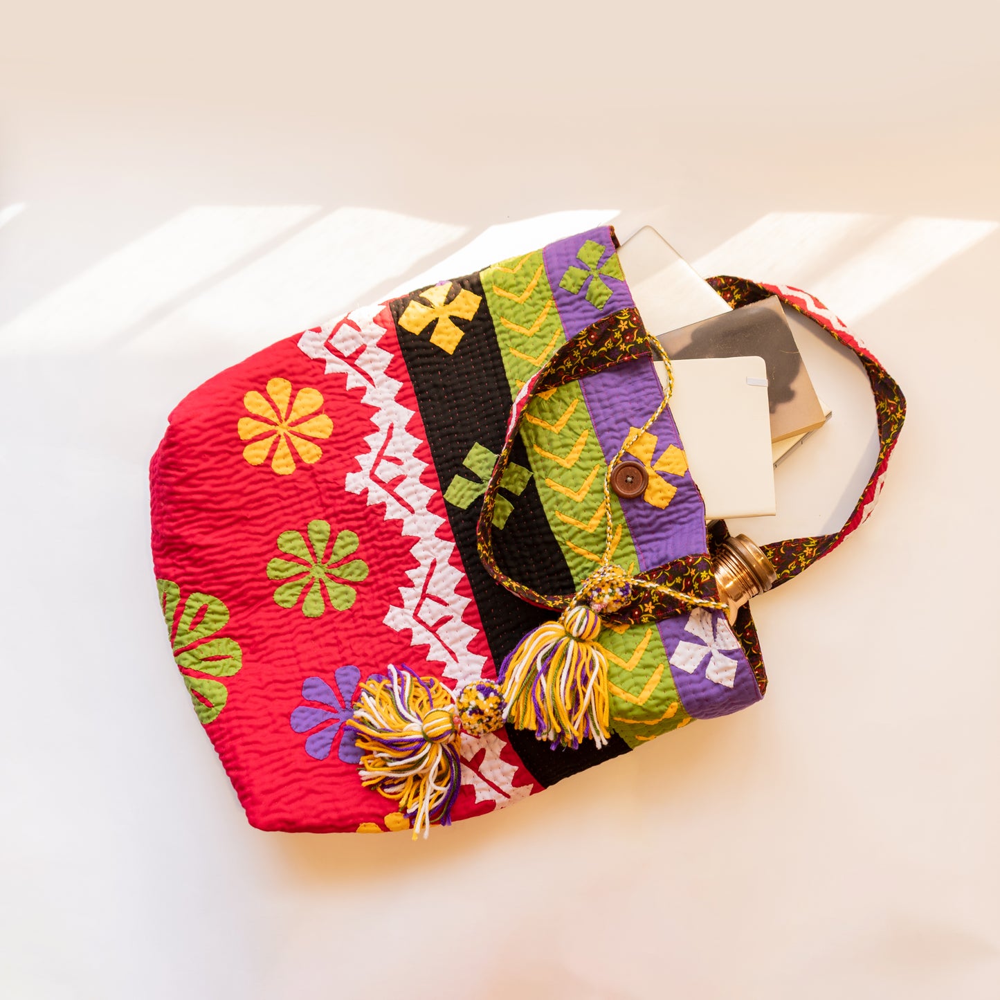 Pink Rilli Tote Bags