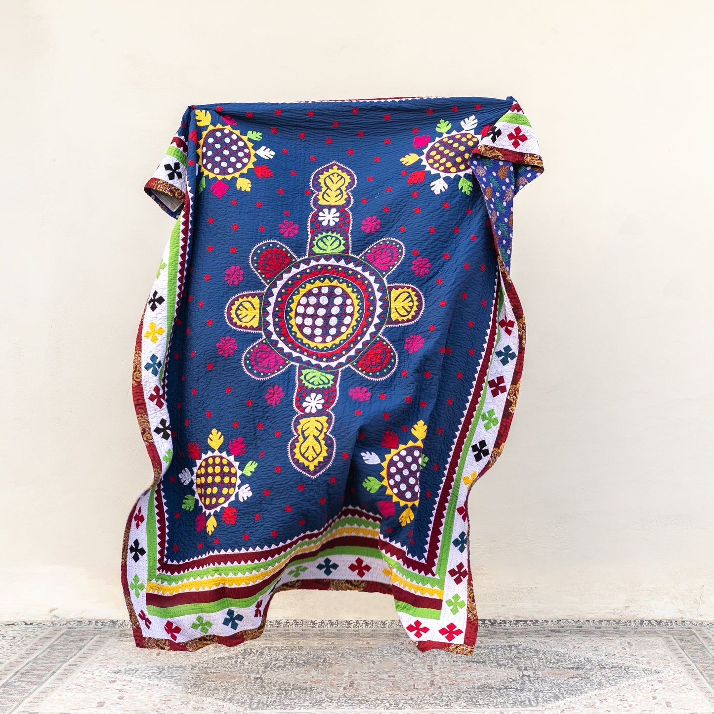 Appliqué Florals Blue MKK Art Rilli