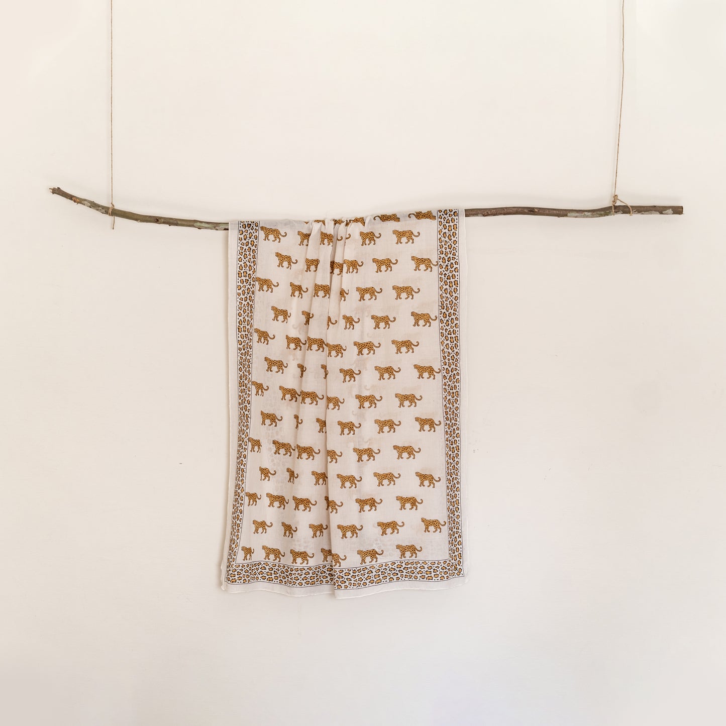 The Golden Leopard Hand-Block Printed Scarf