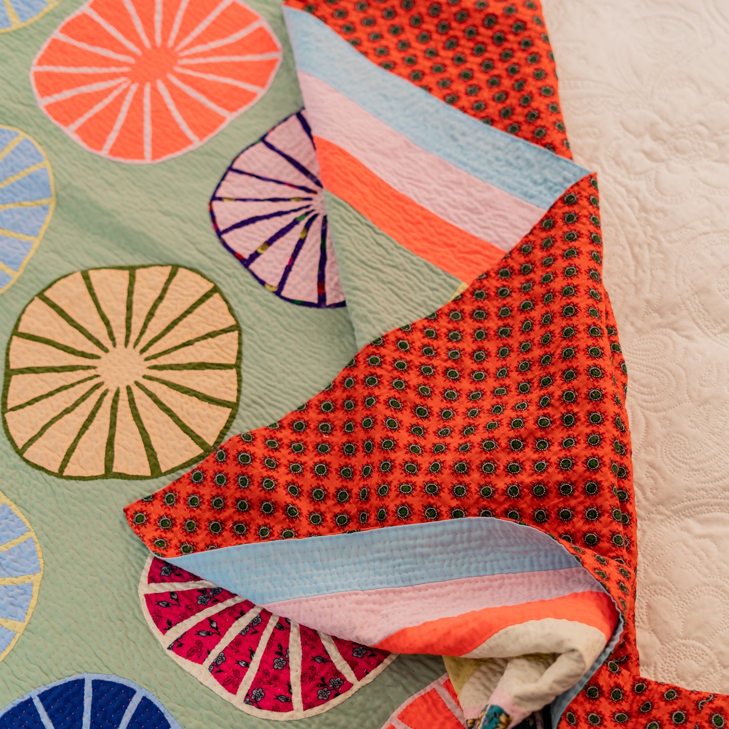 Sunburst Courtyard – Appliqué Sindhi Ralli Quilt – Handmade • Pure Cotton • Heritage Craft from Sindh (Copy