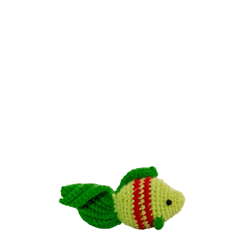 Crochet Fish Keychain – Lime Splash Edition