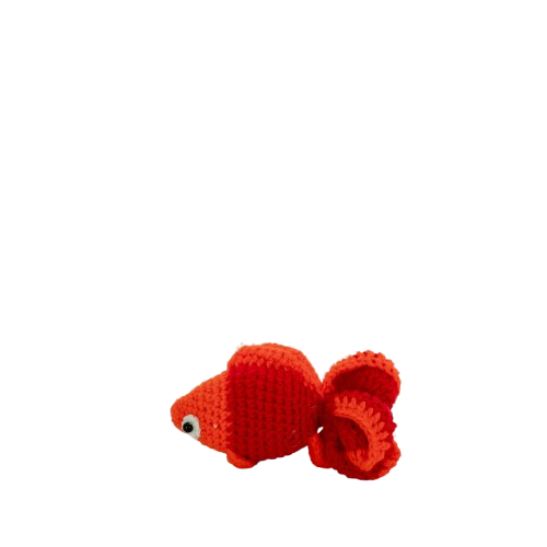 Crochet Fish Keychain – Fiery Goldie Charm