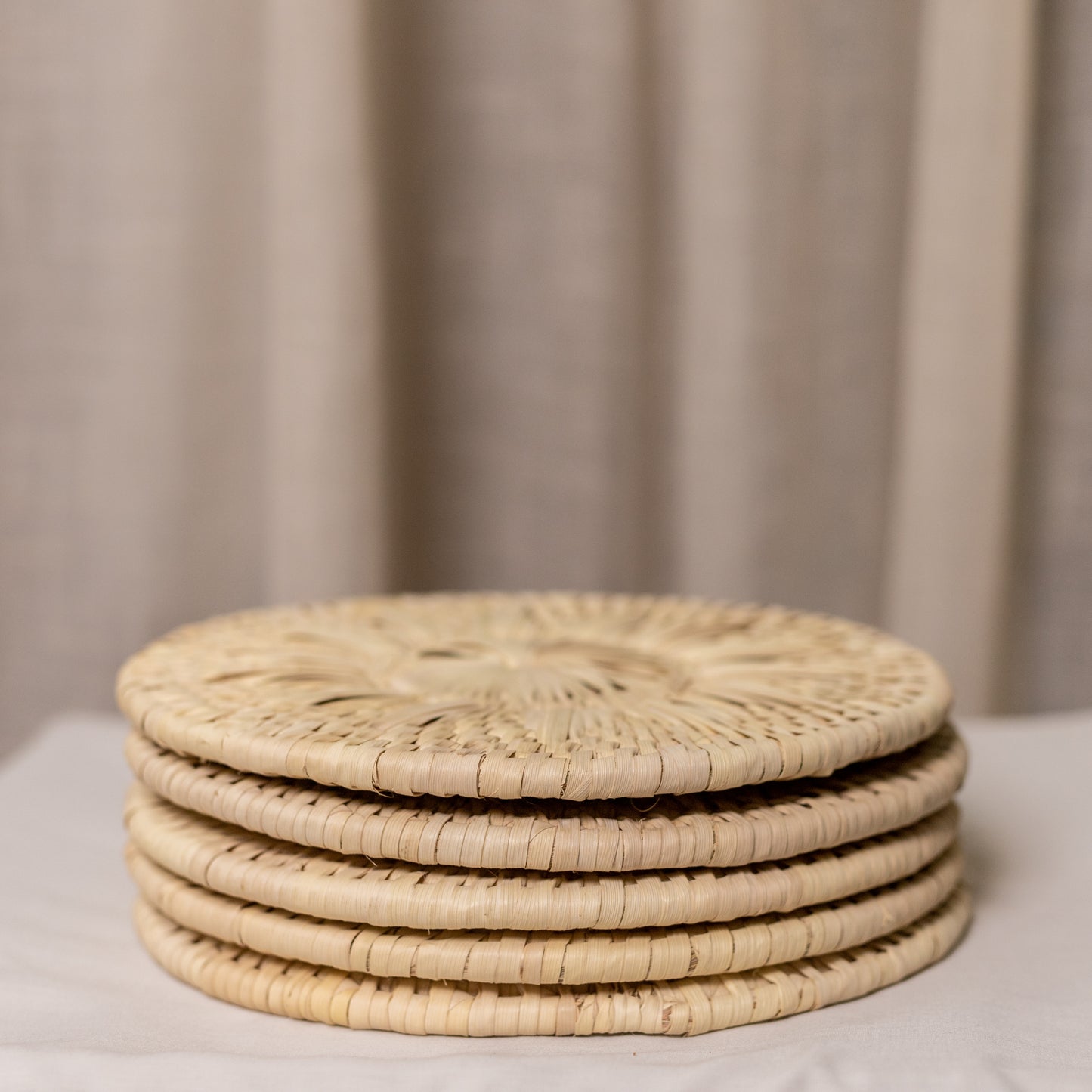 Date Palm 9 Inch Trivet - Handwoven Date Palm Baskets – Sustainable Craft from Sindh, Pakistan -