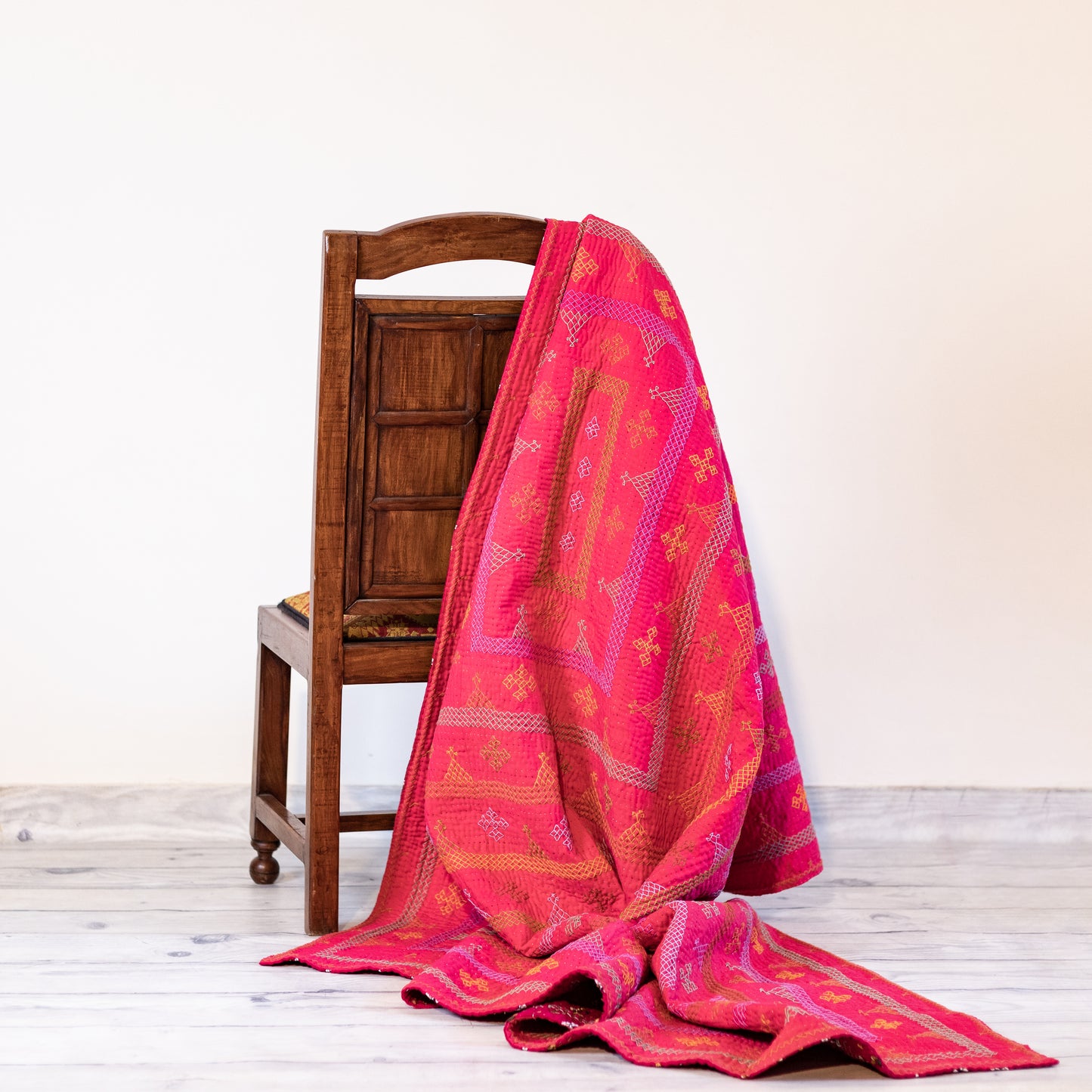 Rani Pink Yogi Rilli Twin & Queen – Handmade - Pure Cotton - Heritage Craft