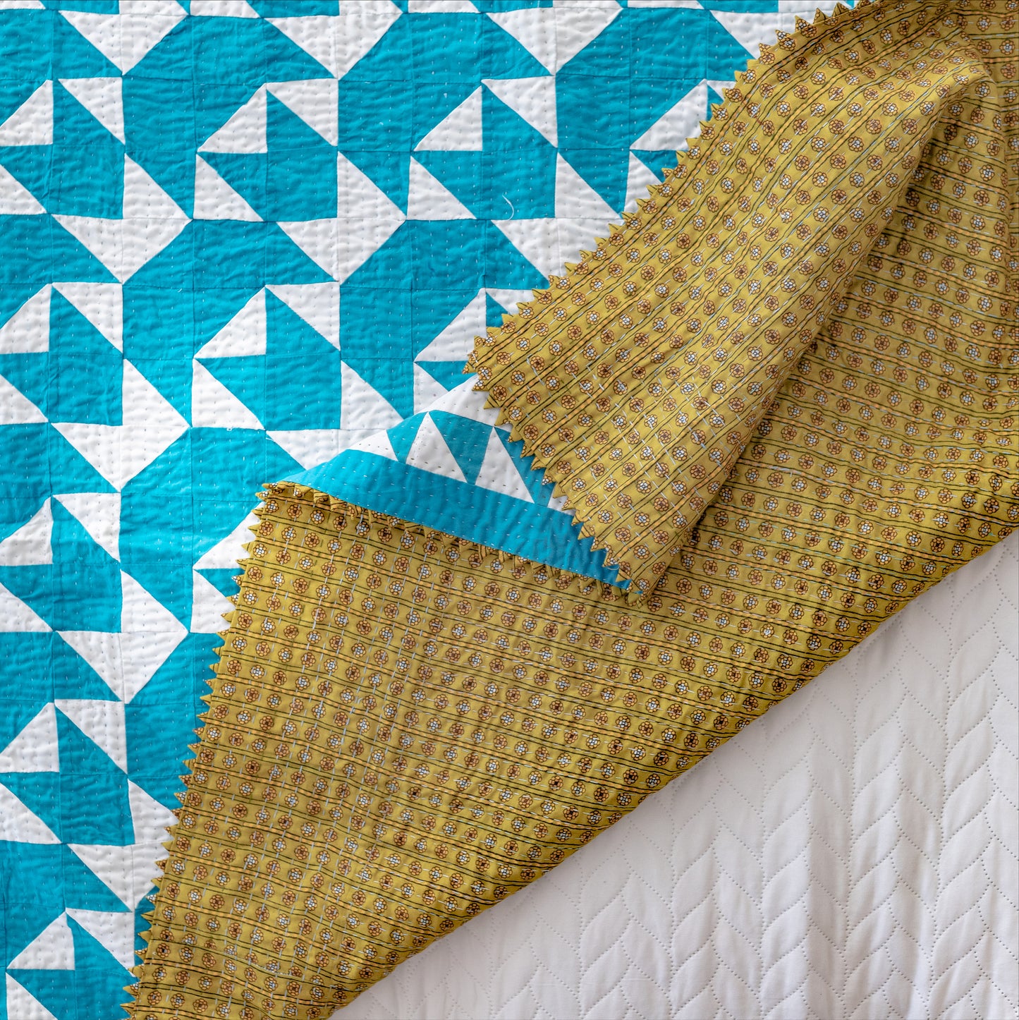 Sail Boat Rilli – Sky Blue | Throw Size