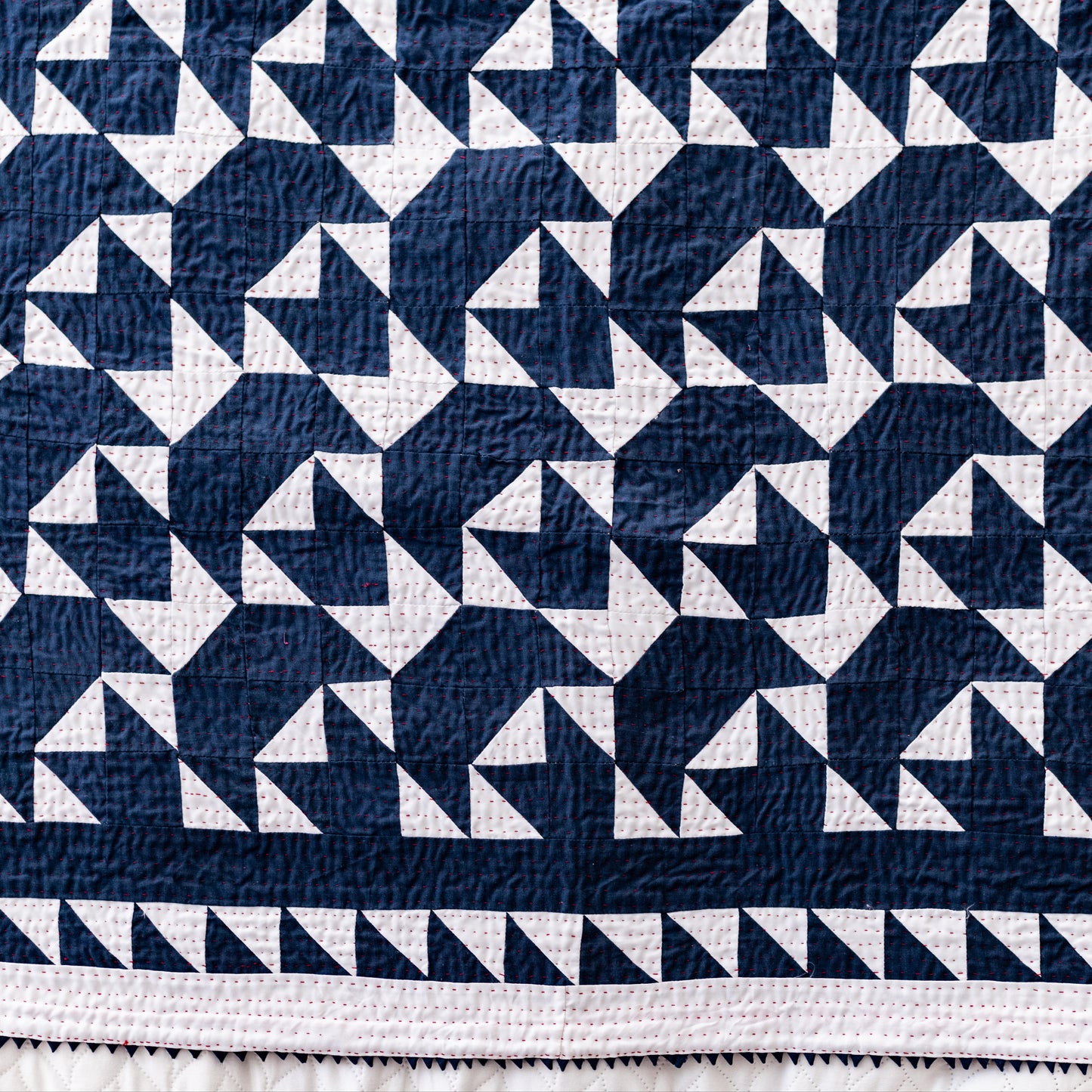 Navy Blue & White Sail Boat Rilli Throw (RC-27)