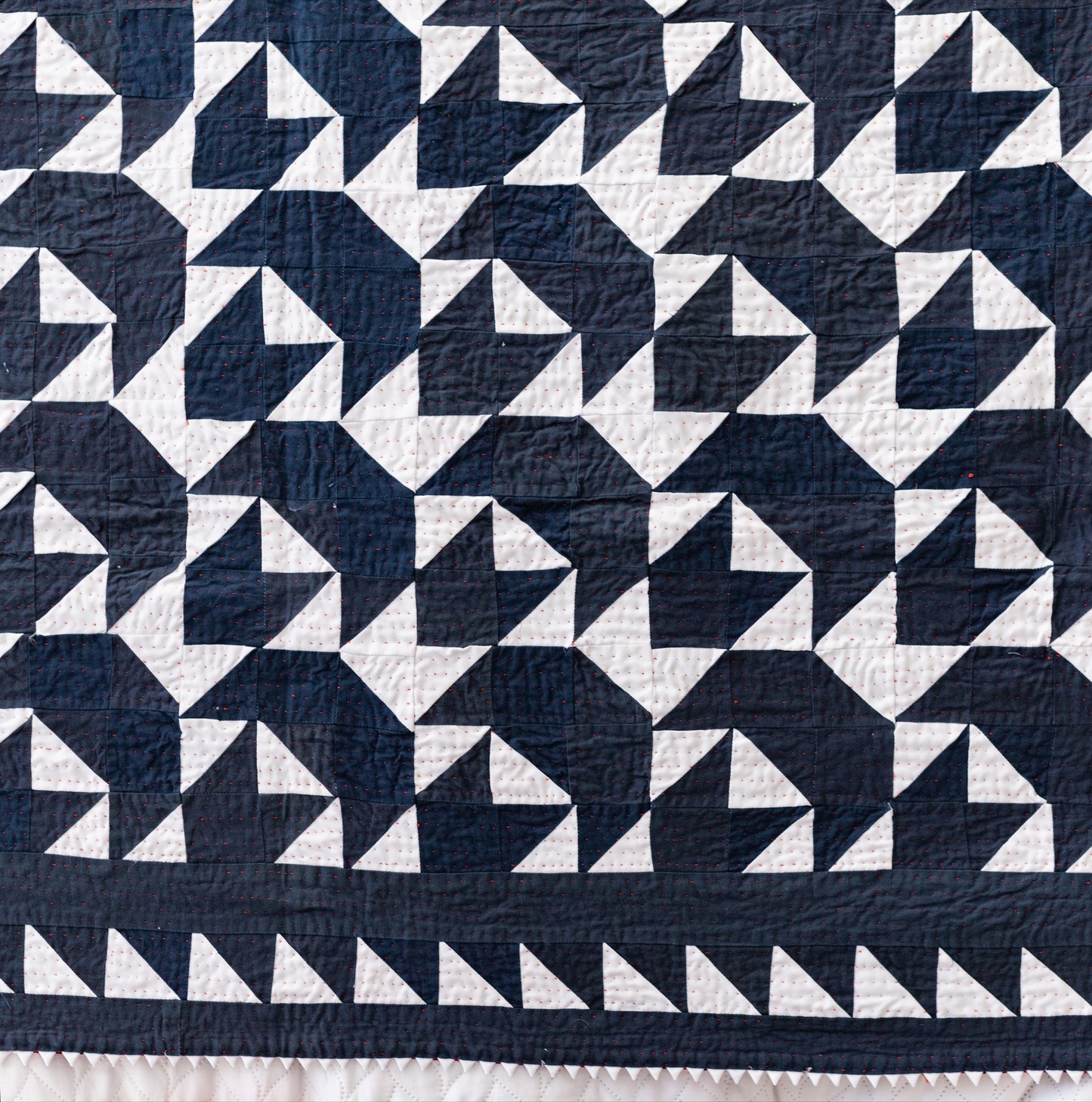 Navy Blue & White Sail Boat Rilli Throw (RC-021)