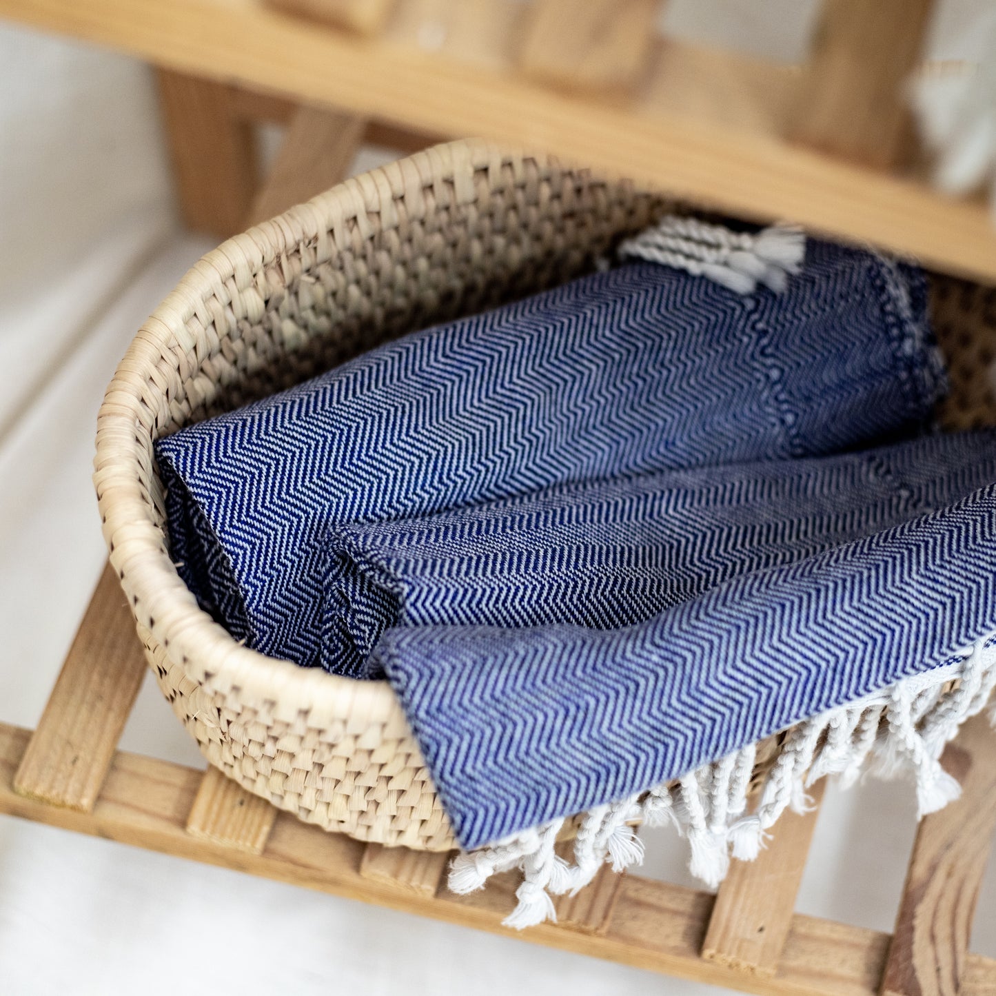 Handwoven in Blue Hand Towels