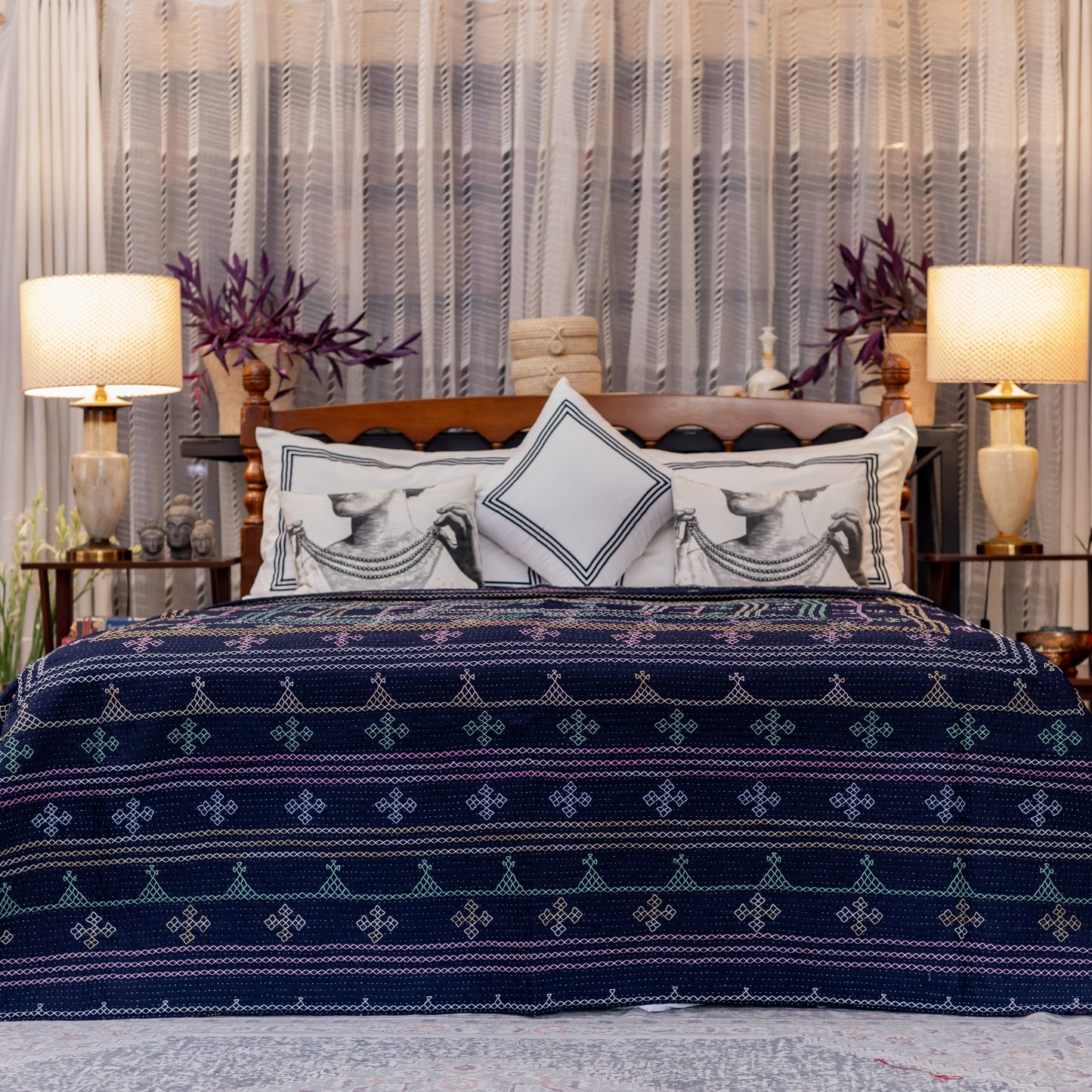Navy J Rilli – Queen Size