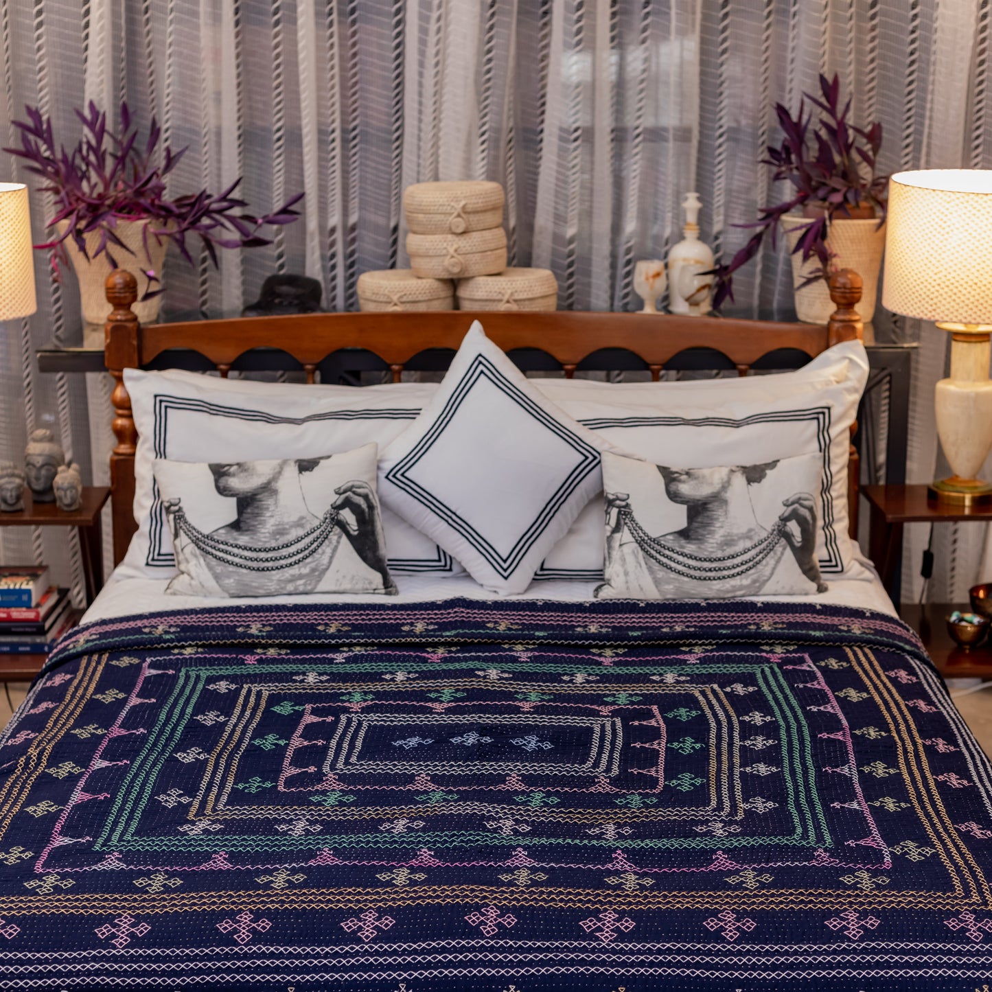 Navy J Rilli – Queen Size