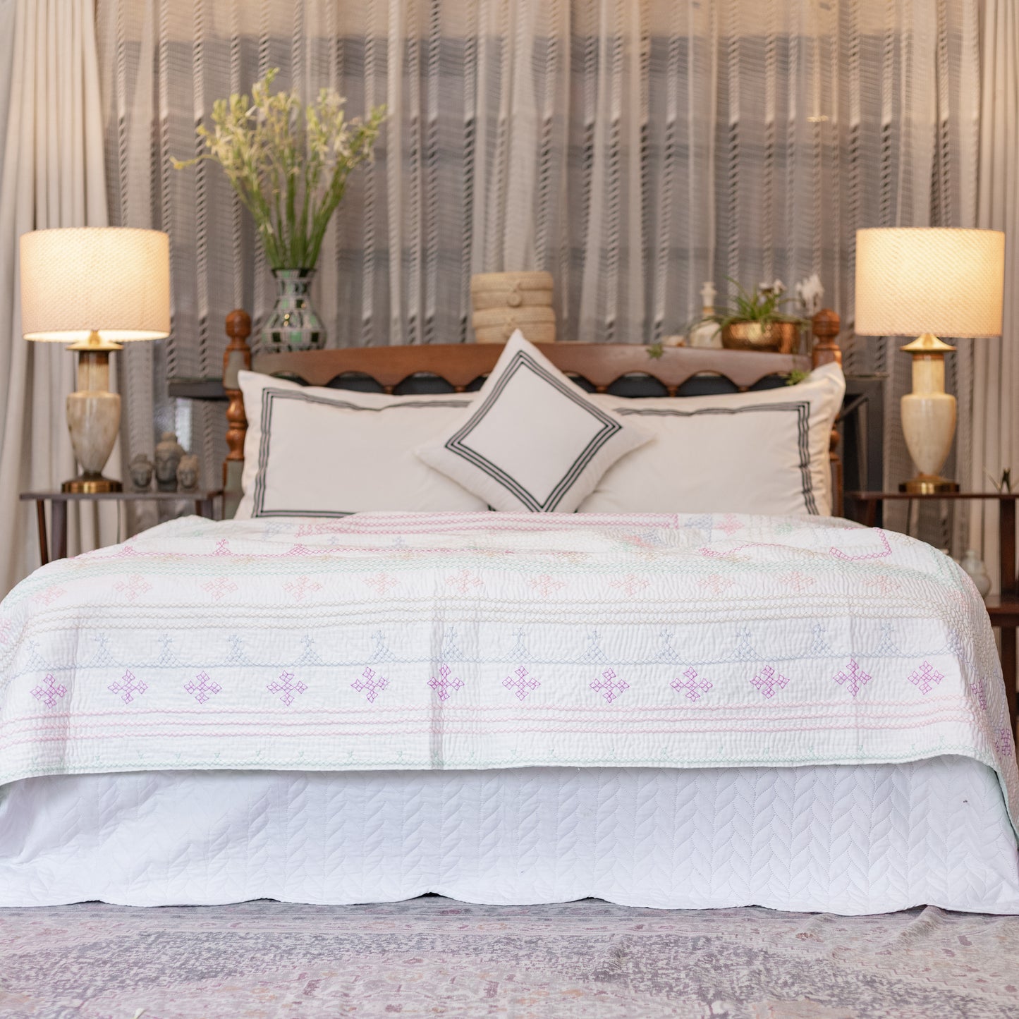 Cream & Pastel Mint J Rilli Twin