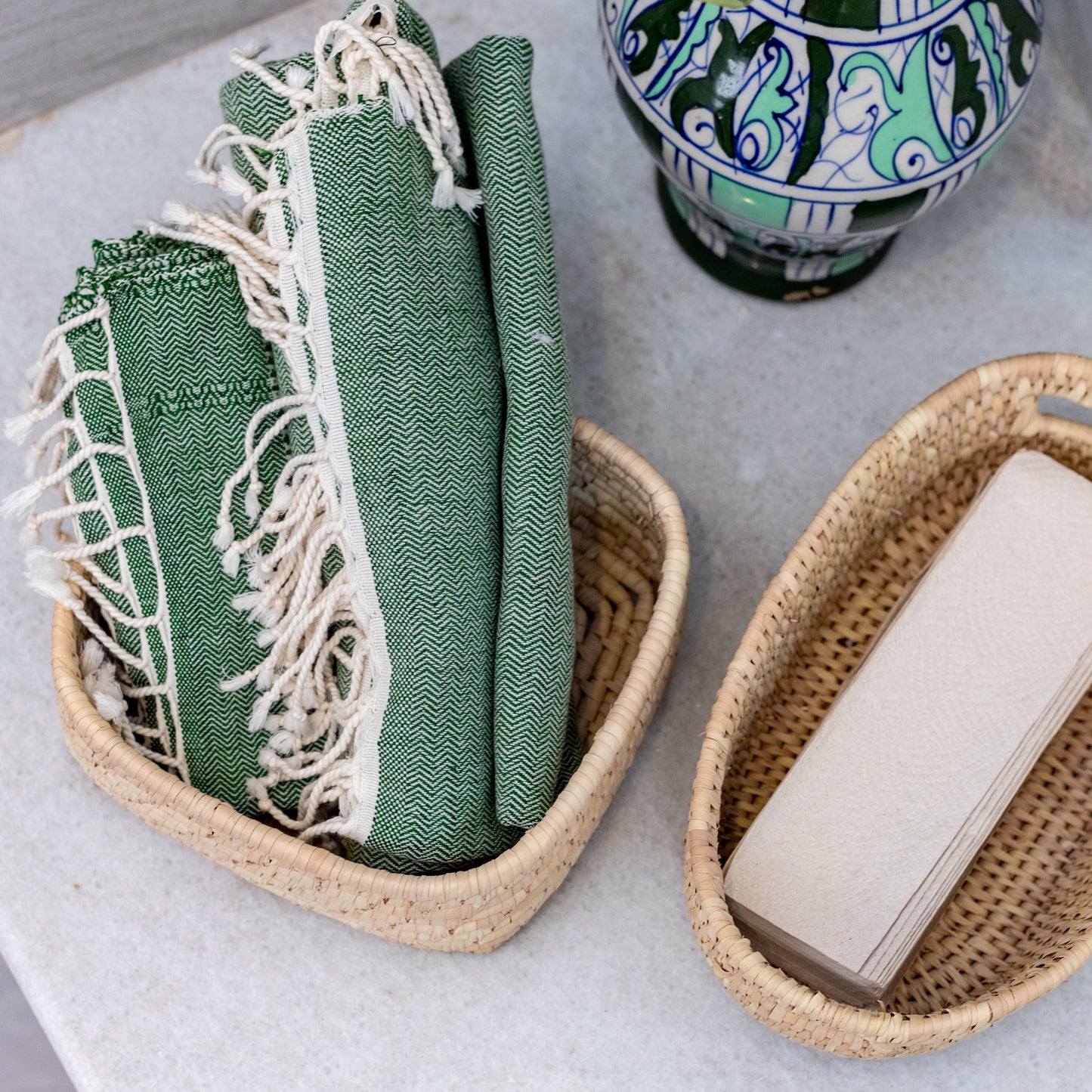 Green Hand Towels