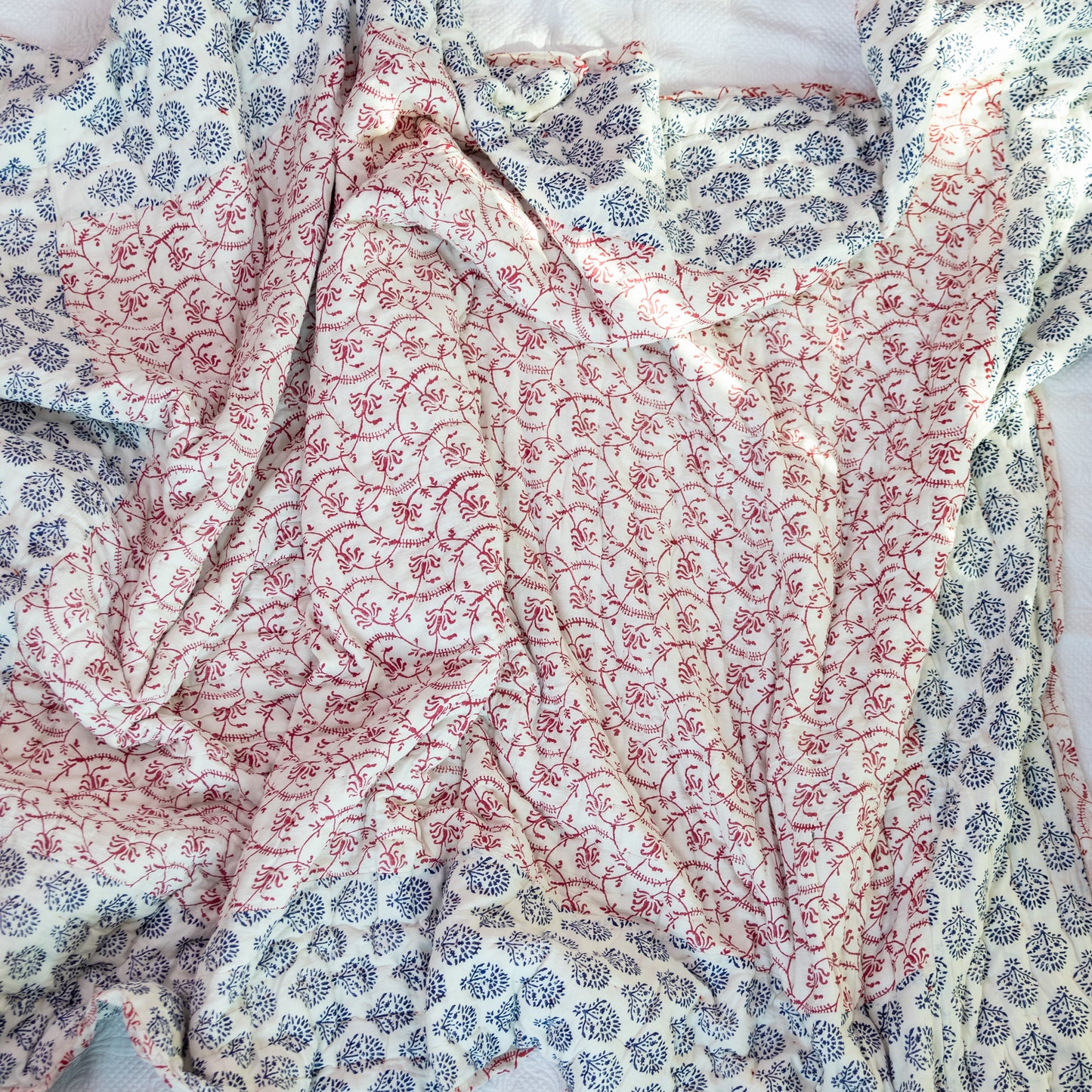 Red & Blue Block Print Dulai