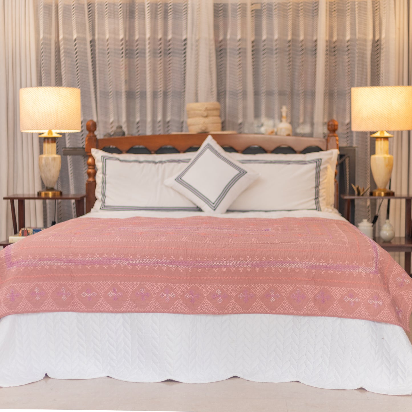 Dusty Rose Sage Rilli Throw