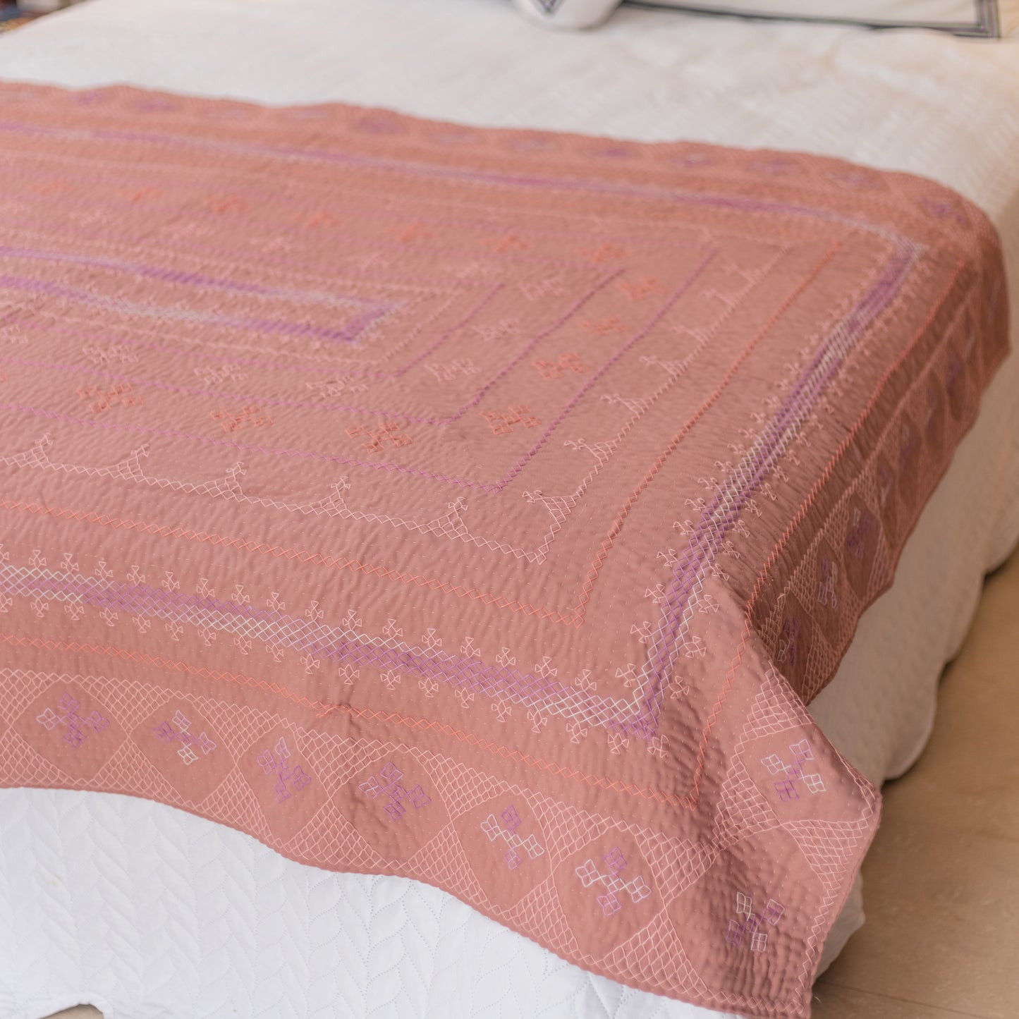 Dusty Rose Sage Rilli Throw