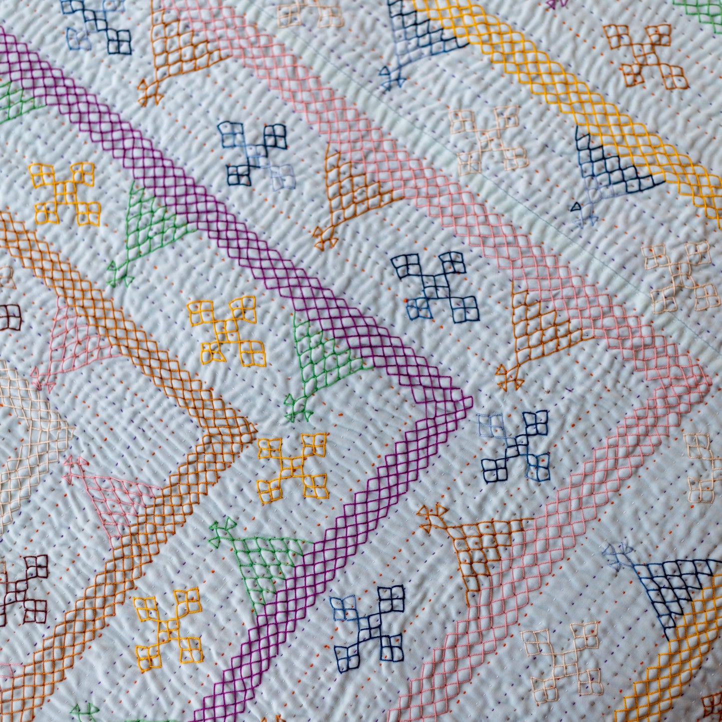 Mint Teal Yogi Twin Rilli – Handmade - Pure Cotton - Heritage Craft from Sindh