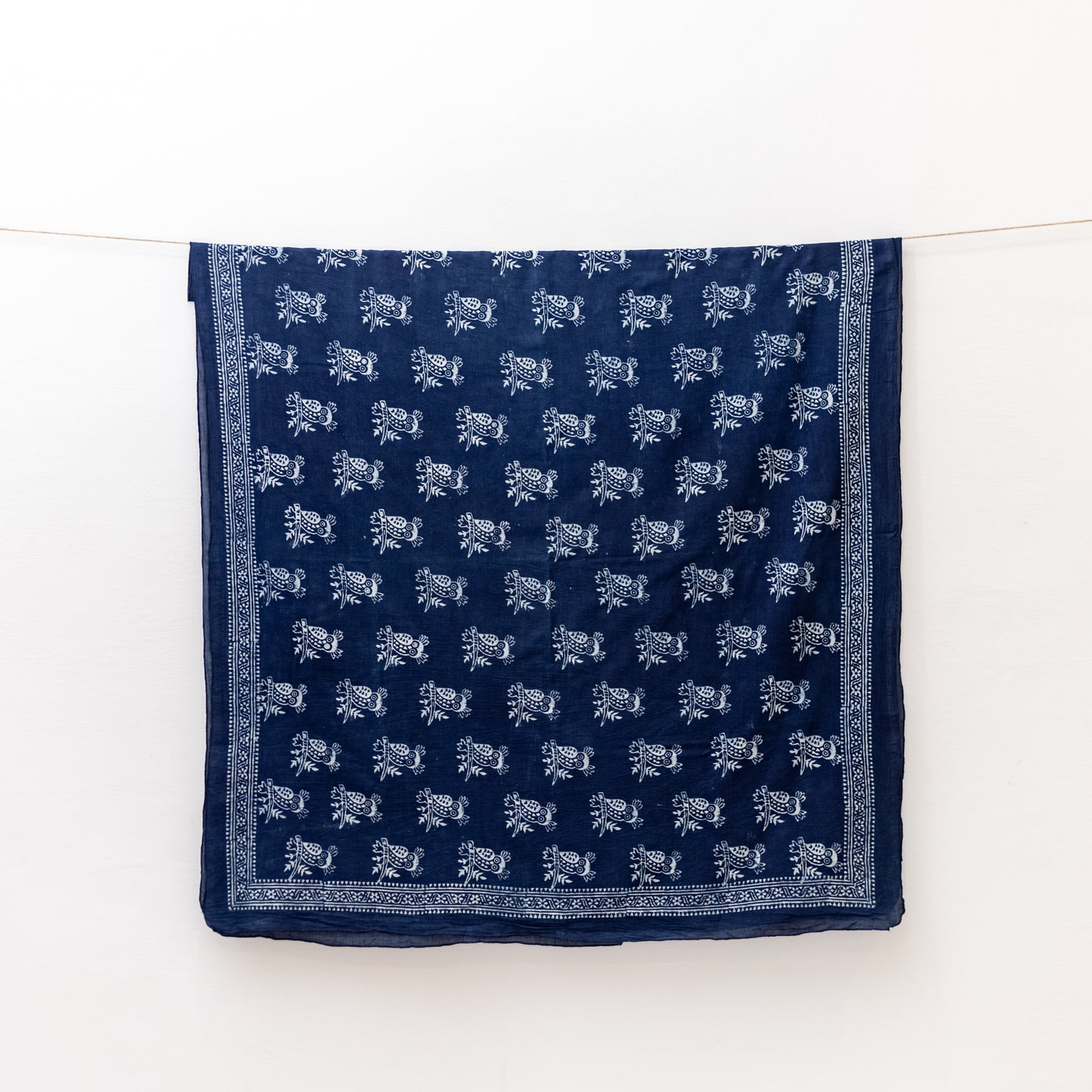 Indigo Owl Print Dupatta