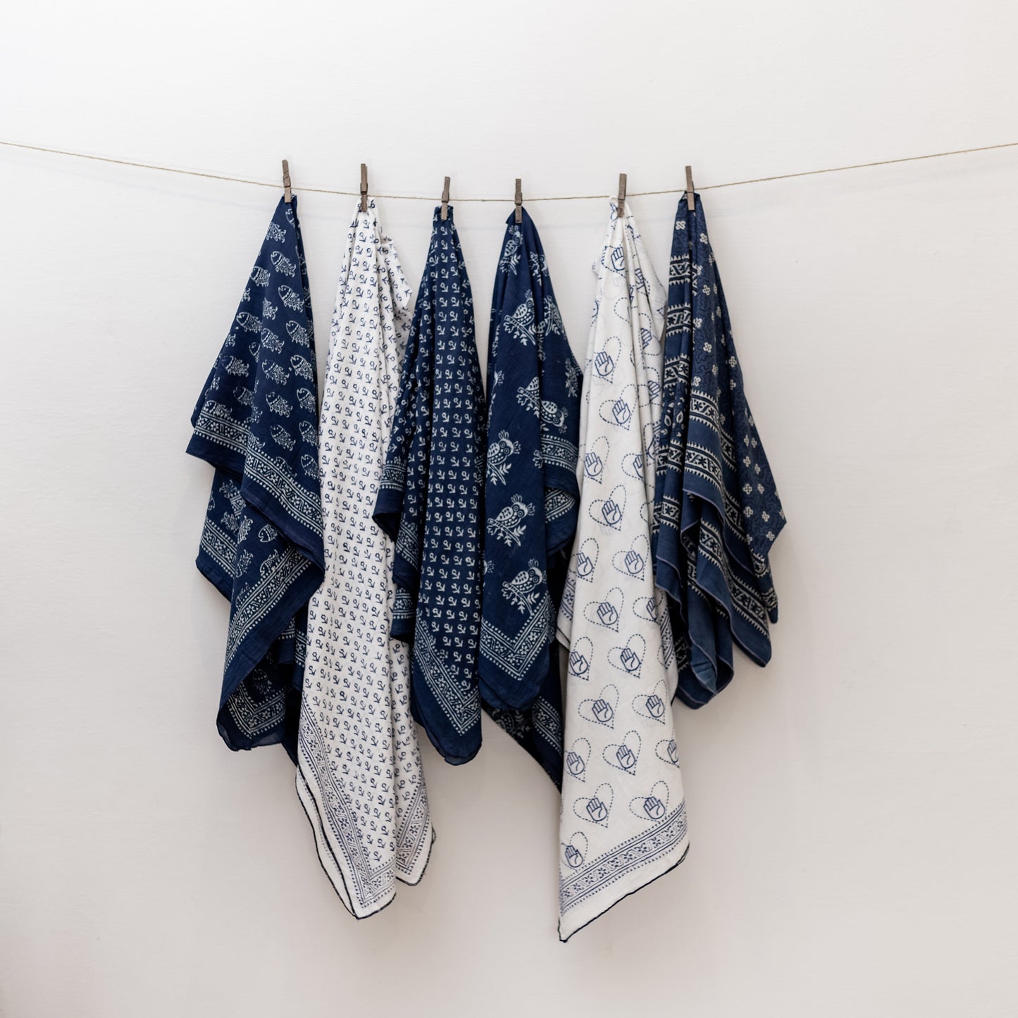 Indigo Owl Print Dupatta