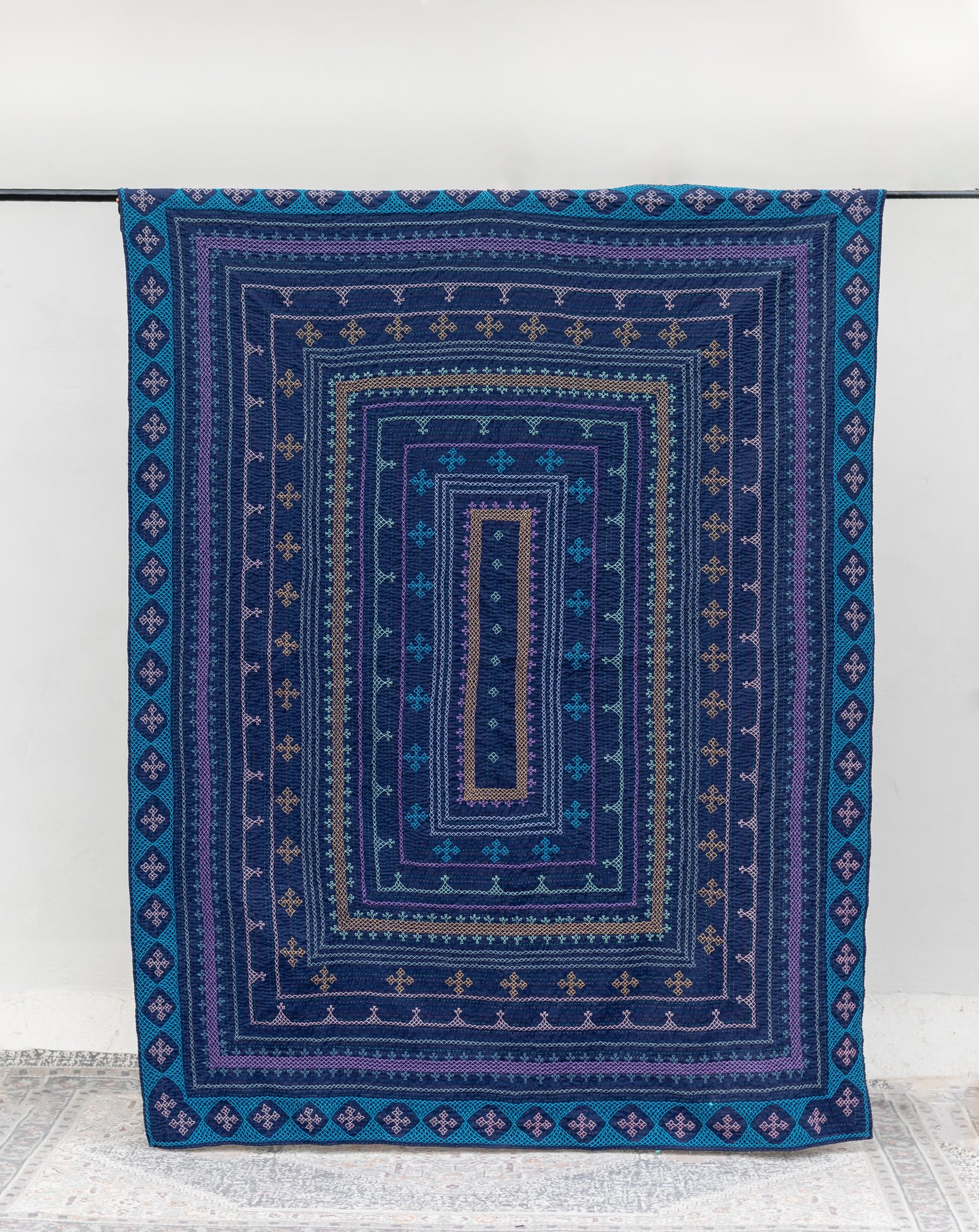 Sage Rilli Navy Blue with Blue Border