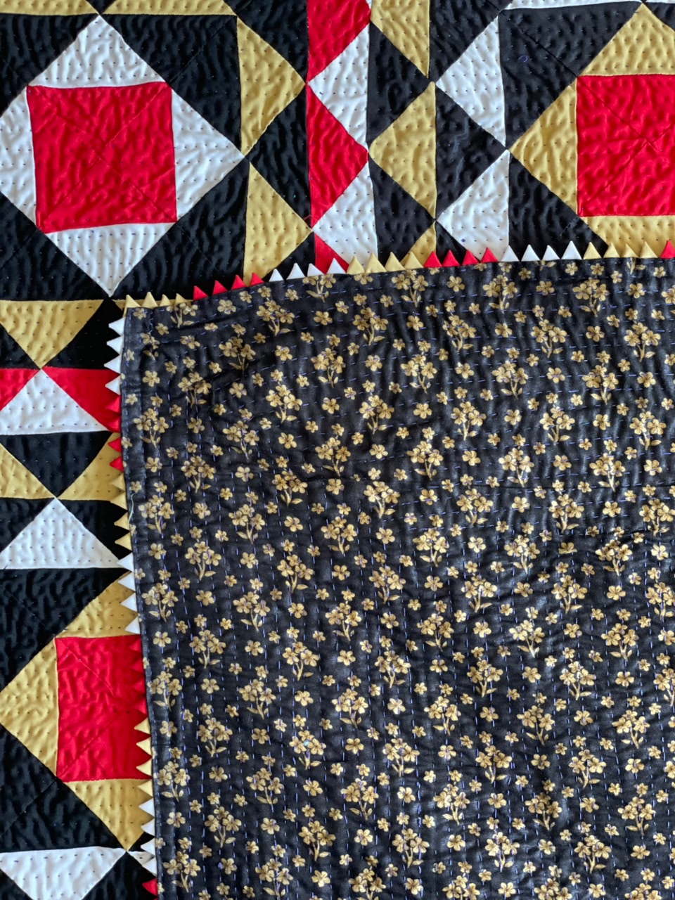 Ruby Star Patchwork Handmade Sindhi Ralli Quilt