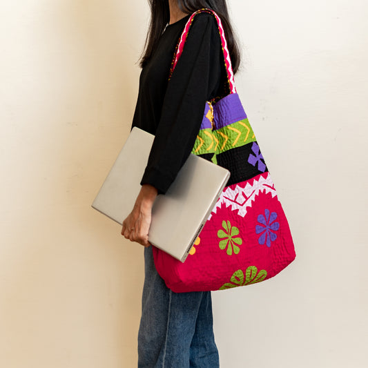 Pink Rilli Tote Bags