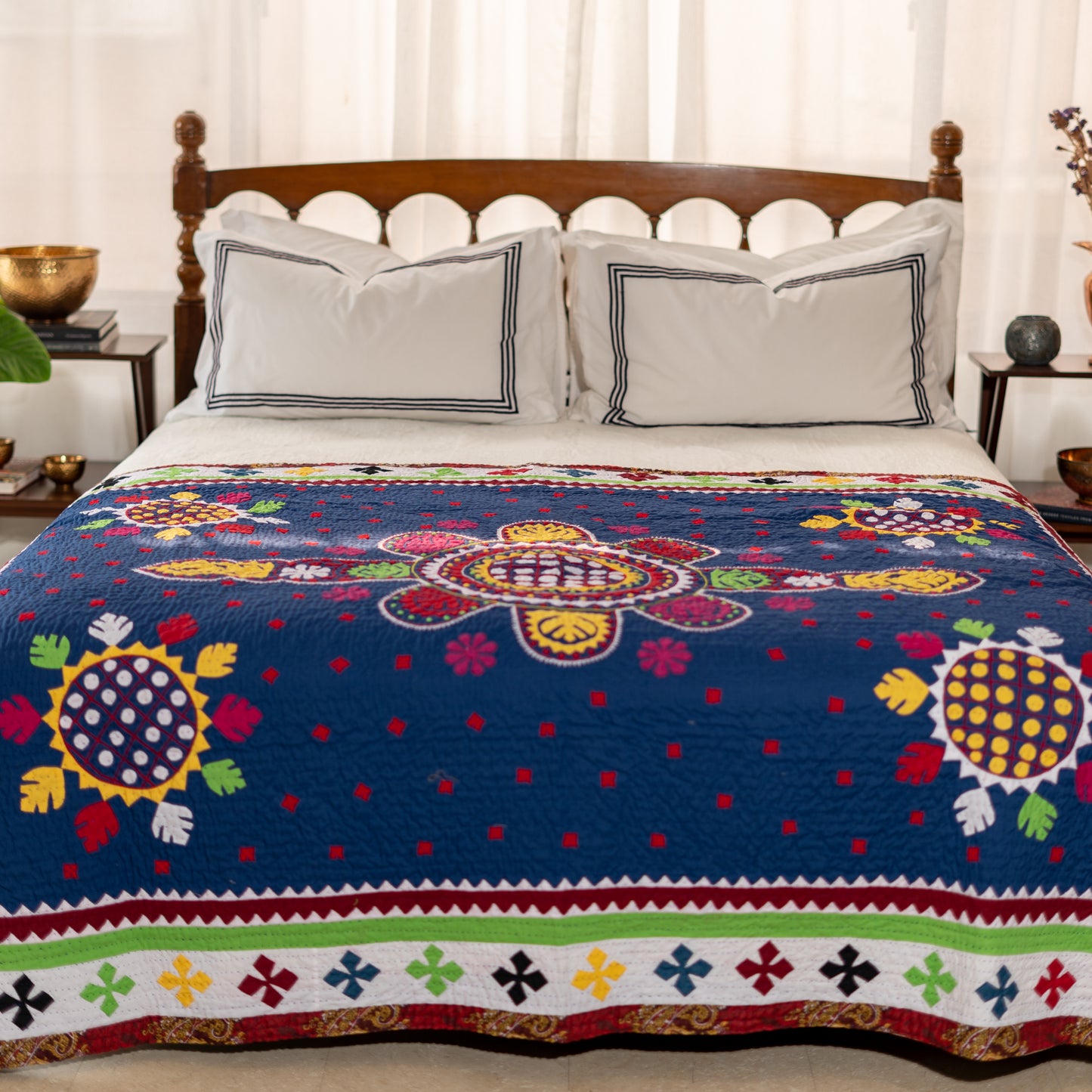 Appliqué Florals Blue MKK Art Rilli