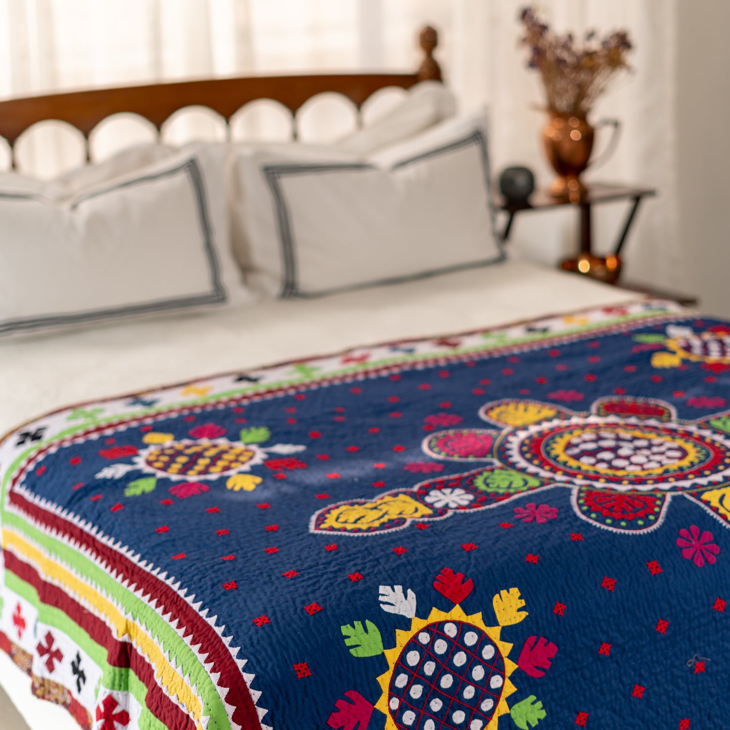 Appliqué Florals Blue MKK Art Rilli