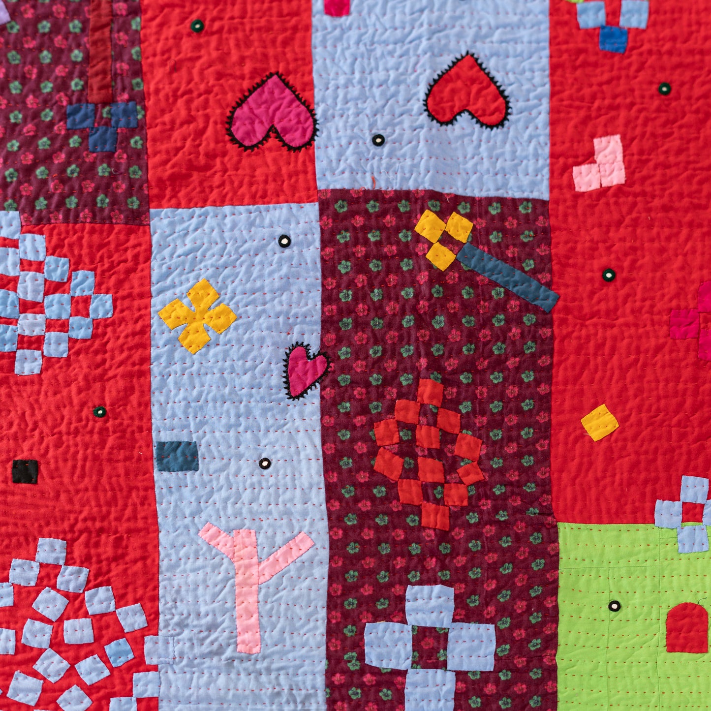 Anitha N. Reddy-Inspired Ralli Quilt - MKK Appliqué Multicolor Ralli Quilt - Handcrafted • Heritage Stitching • Museum-Quality Textile Art