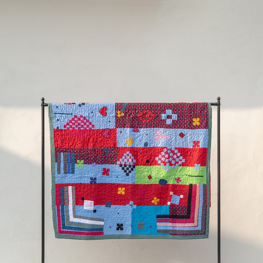 Inspired Ralli Quilt - MKK Appliqué Multicolor Ralli Quilt - Handcrafted • Heritage Stitching • Museum-Quality Textile Art