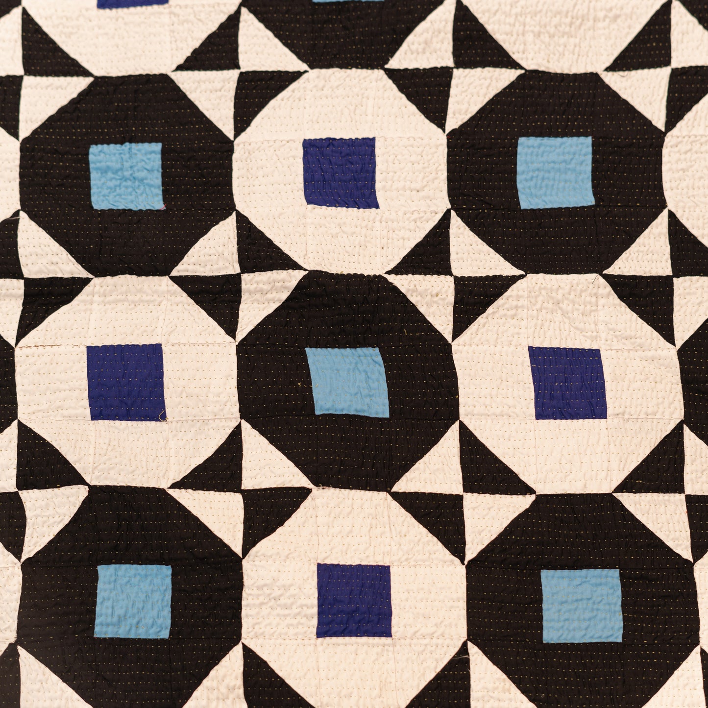 Navy Quadrille Patchwork Sindhi Ralli Throw – Handmade - Pure Cotton - Heritage Craft from Sindh