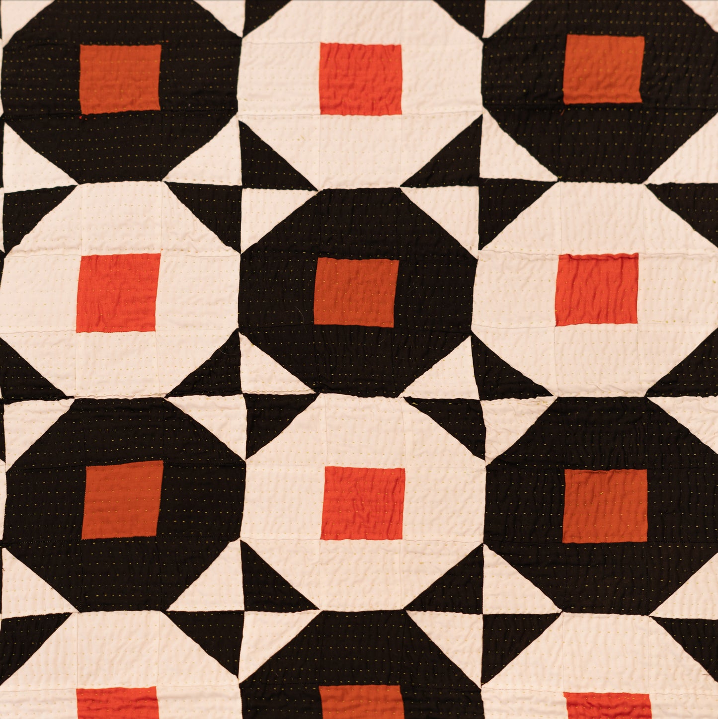 Terracotta Octagon Patchwork Sindhi Ralli Throw – Handmade - Pure Cotton - Heritage Craft from Sindh