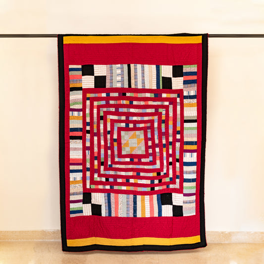 Radiant Pathways Handmade Throw  Ralli Quilt – Heirloom Patchwork from Sindh