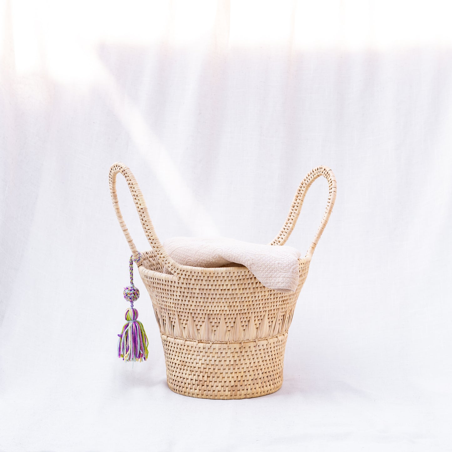 Handwoven Date Palm Basket With Handles– Sustainable Craft from Sindh, Pakistan