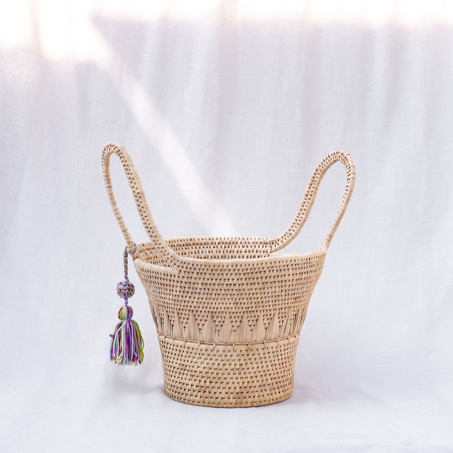 Handwoven Date Palm Basket With Handles– Sustainable Craft from Sindh, Pakistan