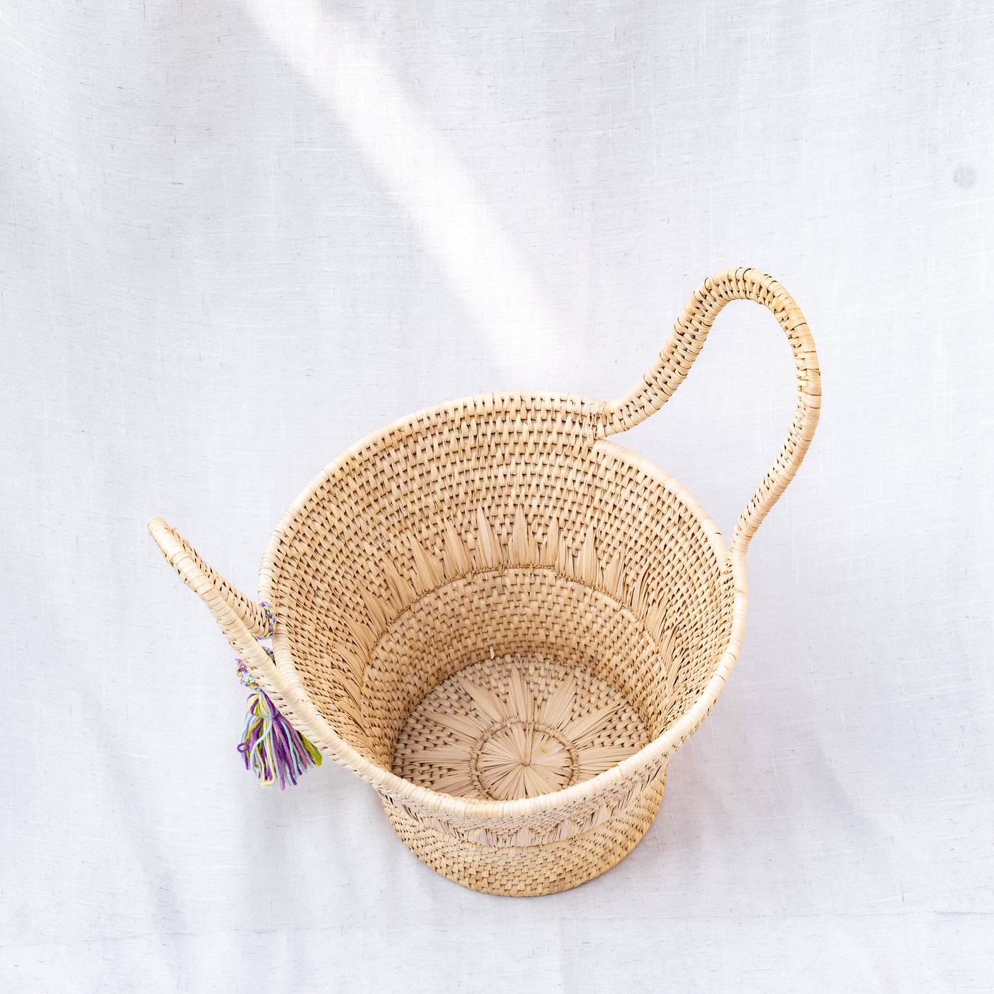 Handwoven Date Palm Basket With Handles– Sustainable Craft from Sindh, Pakistan