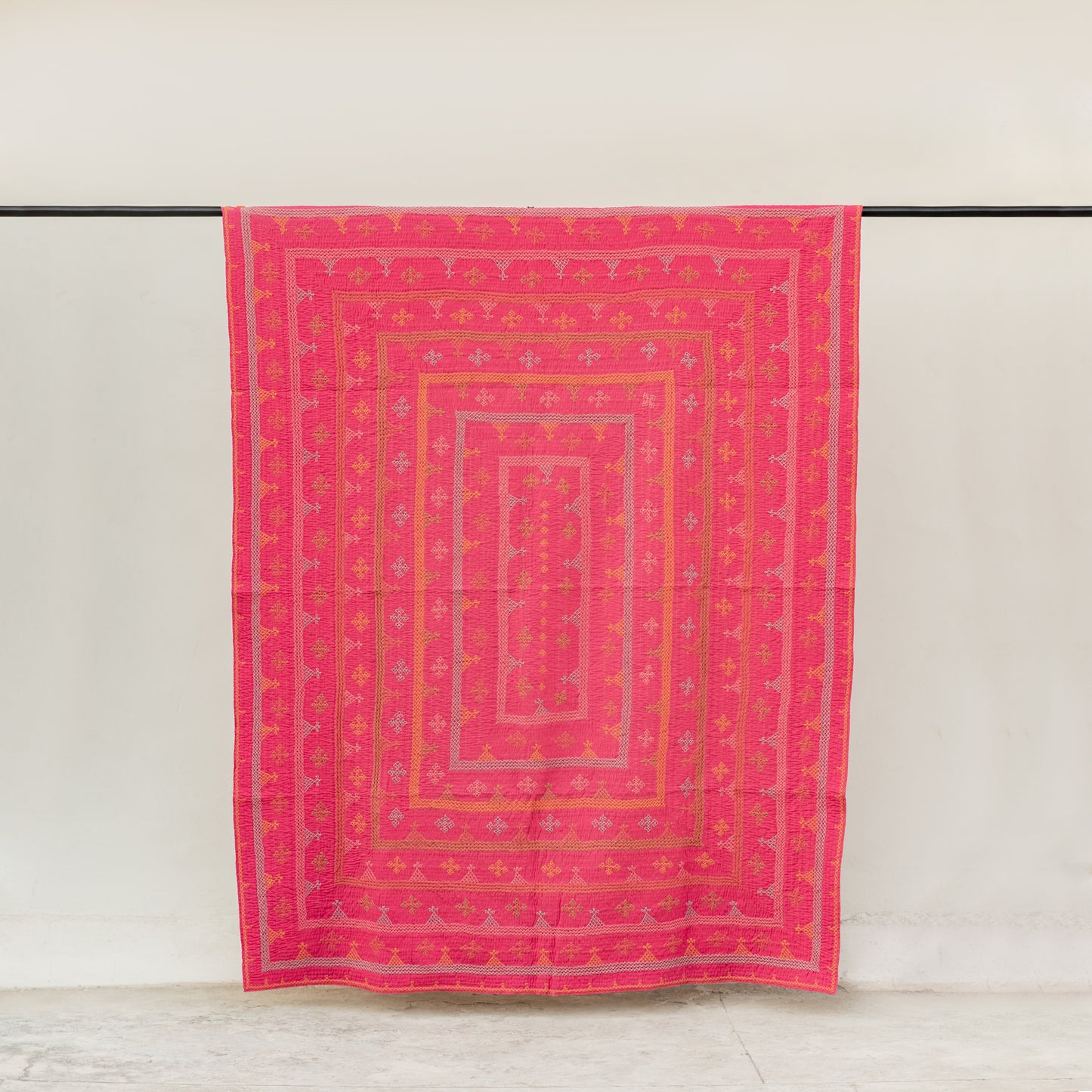 Rani Pink Yogi Rilli Twin & Queen – Handmade - Pure Cotton - Heritage Craft