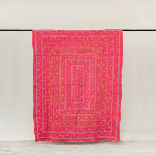 Rani Pink Yogi Rilli Twin & Queen – Handmade - Pure Cotton - Heritage Craft