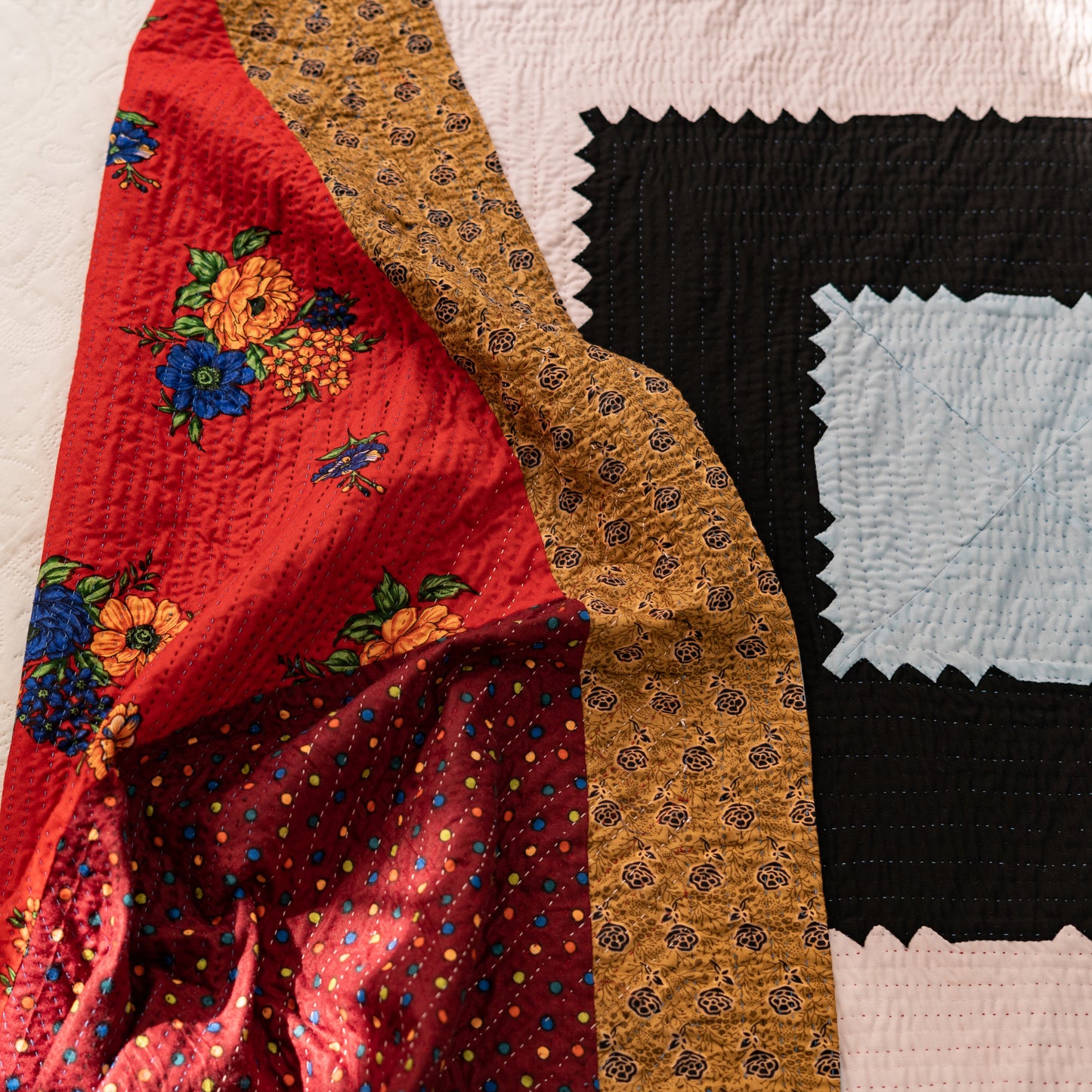 Diamond Horizon Patchwork Rilli Handmade • Pure Cotton • Heritage Craft from Sindh