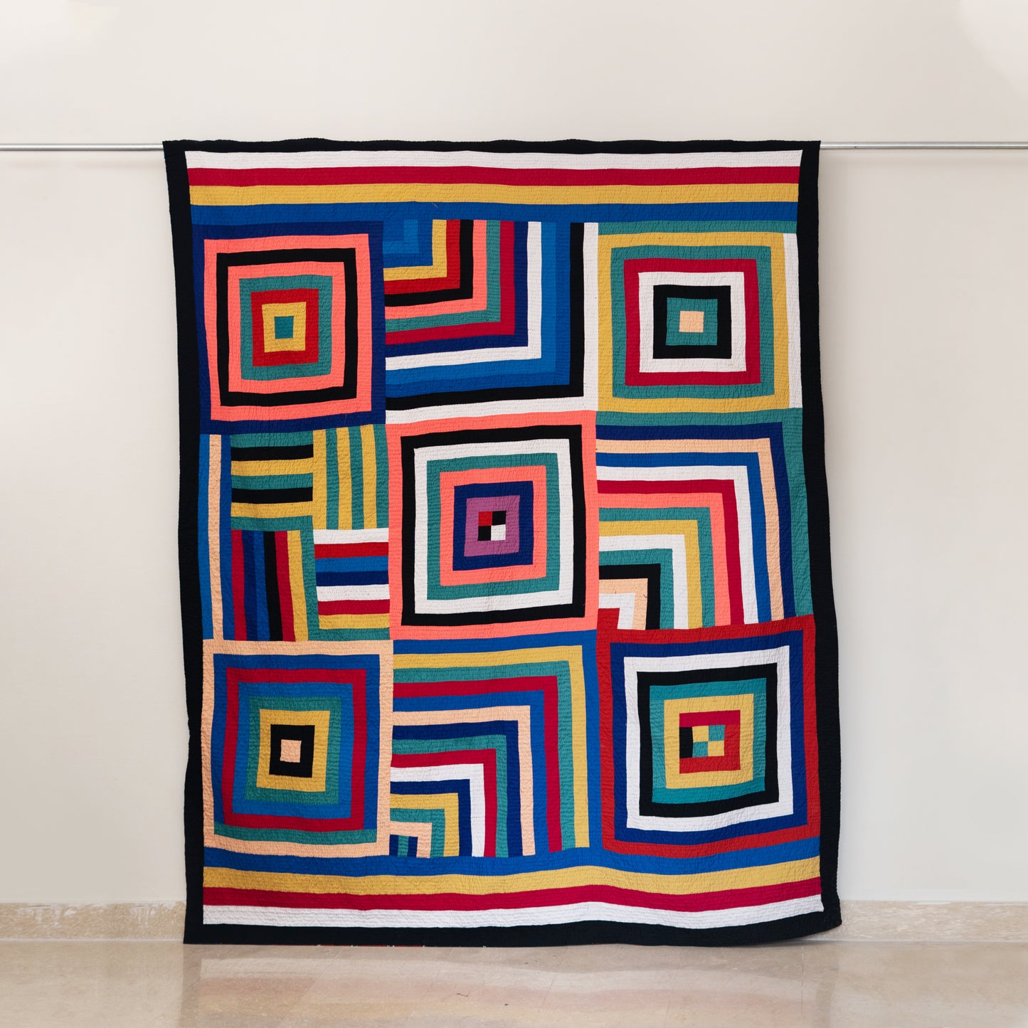 Technicolor Prism Patchwork Multicolor Ralli Quilt Handmade • Pure Cotton • Heritage Craft from Sindh