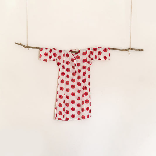 Poppy Block Print Kurta