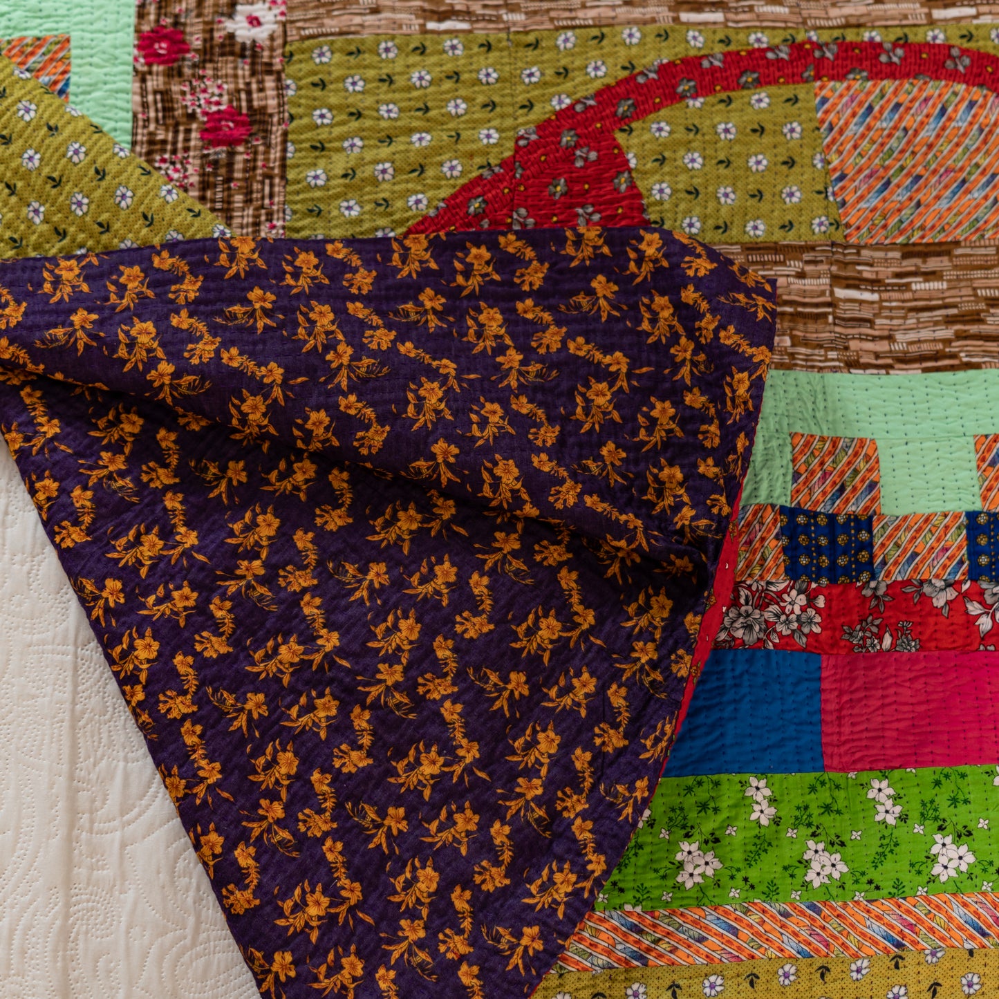 Mosaic Heritage Reversible Patchwork Sindhi Ralli Quilt– Handmade • Pure Cotton • Heritage Craft from Sindh