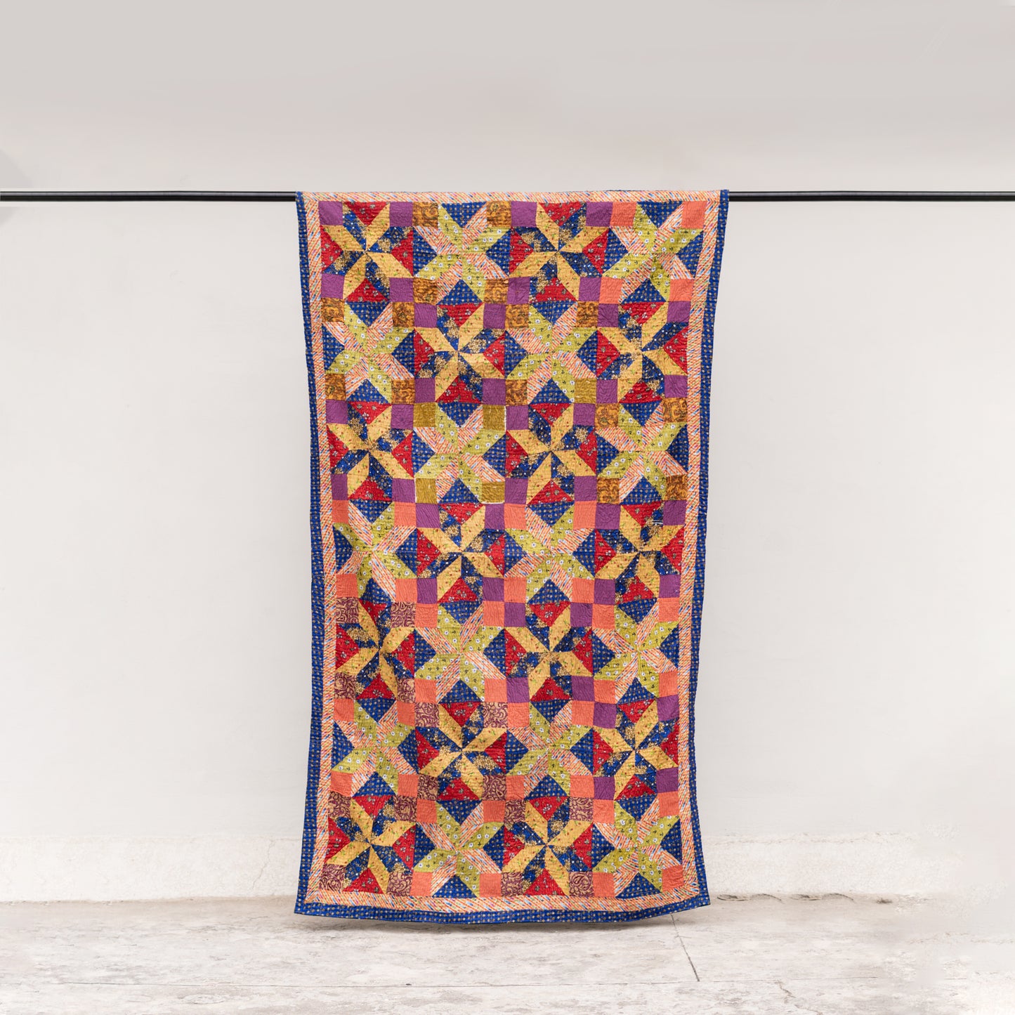 Whirling Windmill Reversible Handmade Patchwork Sindhi Ralli Quilt– Handmade • Pure Cotton • Heritage Craft from Sindh (Copy)