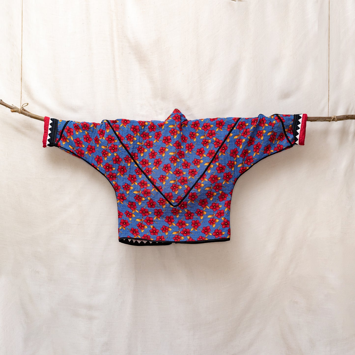 Handmade Ralli Reversible Jacket (Fiery Orange & Red)