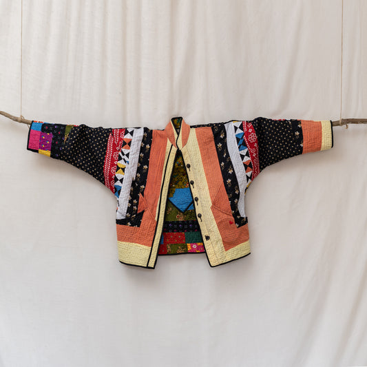 Handmade Ralli Reversible Jacket (Terracotta & Light Yellow)