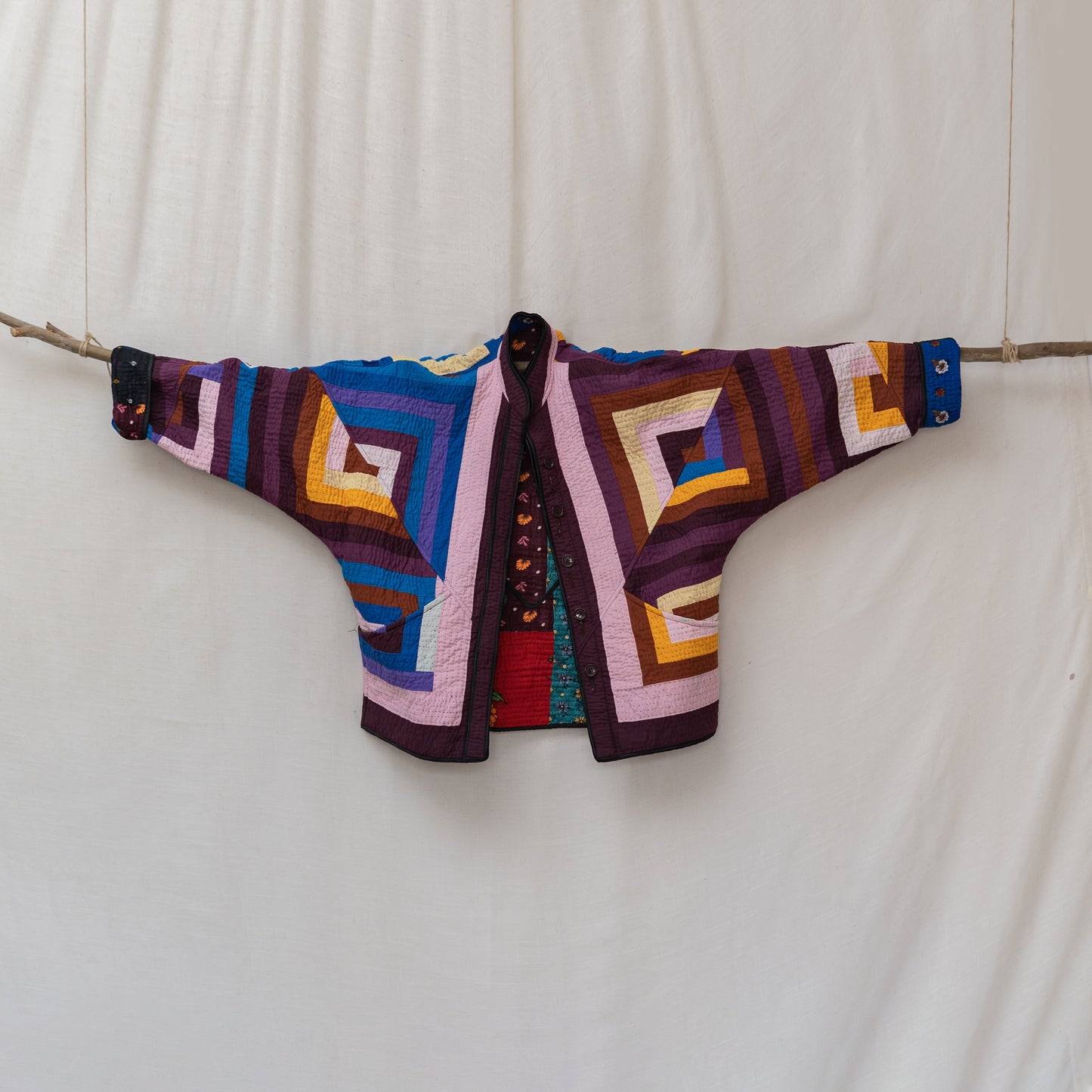 Handmade Ralli Reversible Jacket (Square Motif)