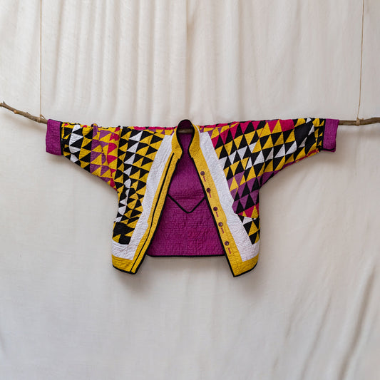 Handmade Ralli Reversible Jacket (Yellow & Magenta)