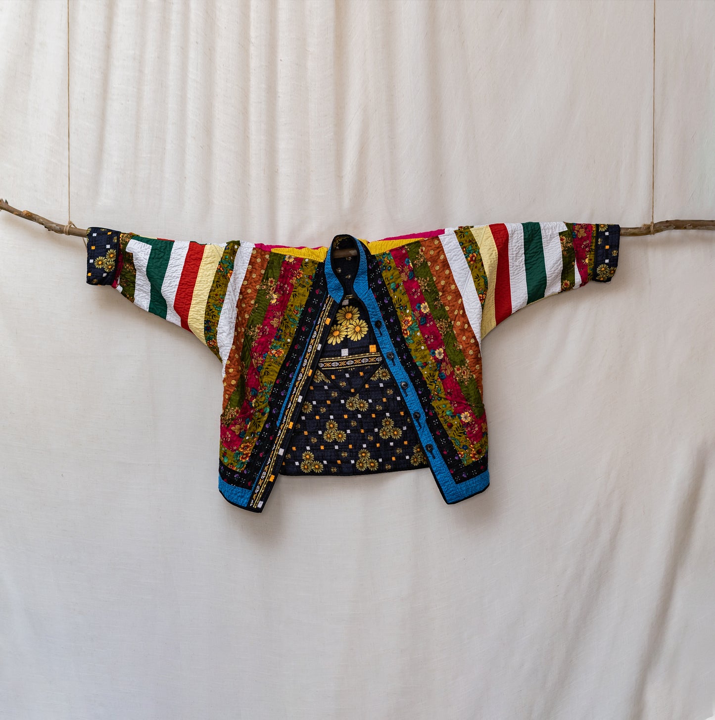Handmade Ralli Reversible Jacket (Floral Vines)