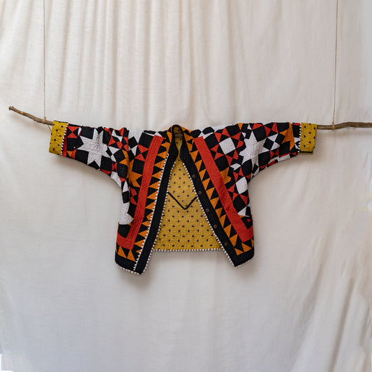 Handmade Ralli Reversible Jacket (Deep Red & Orange)