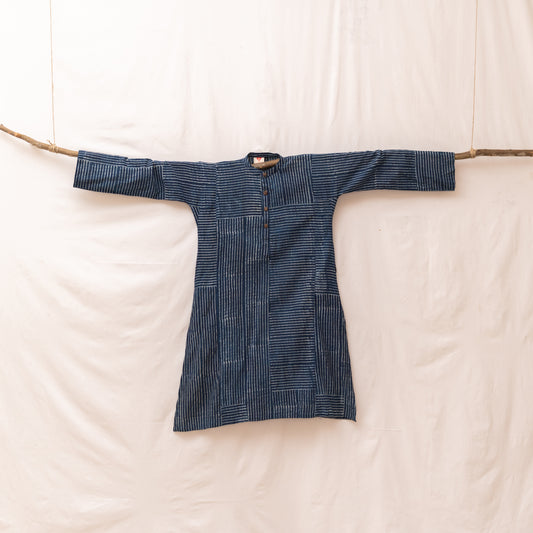 Indigo North South East West Block Print Kurta