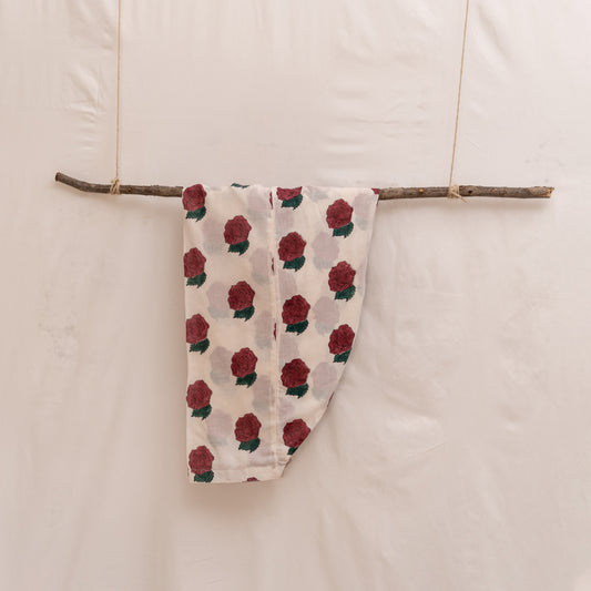 Red Rose Block Print Shalwar | Artisan Made | Pure Cotton